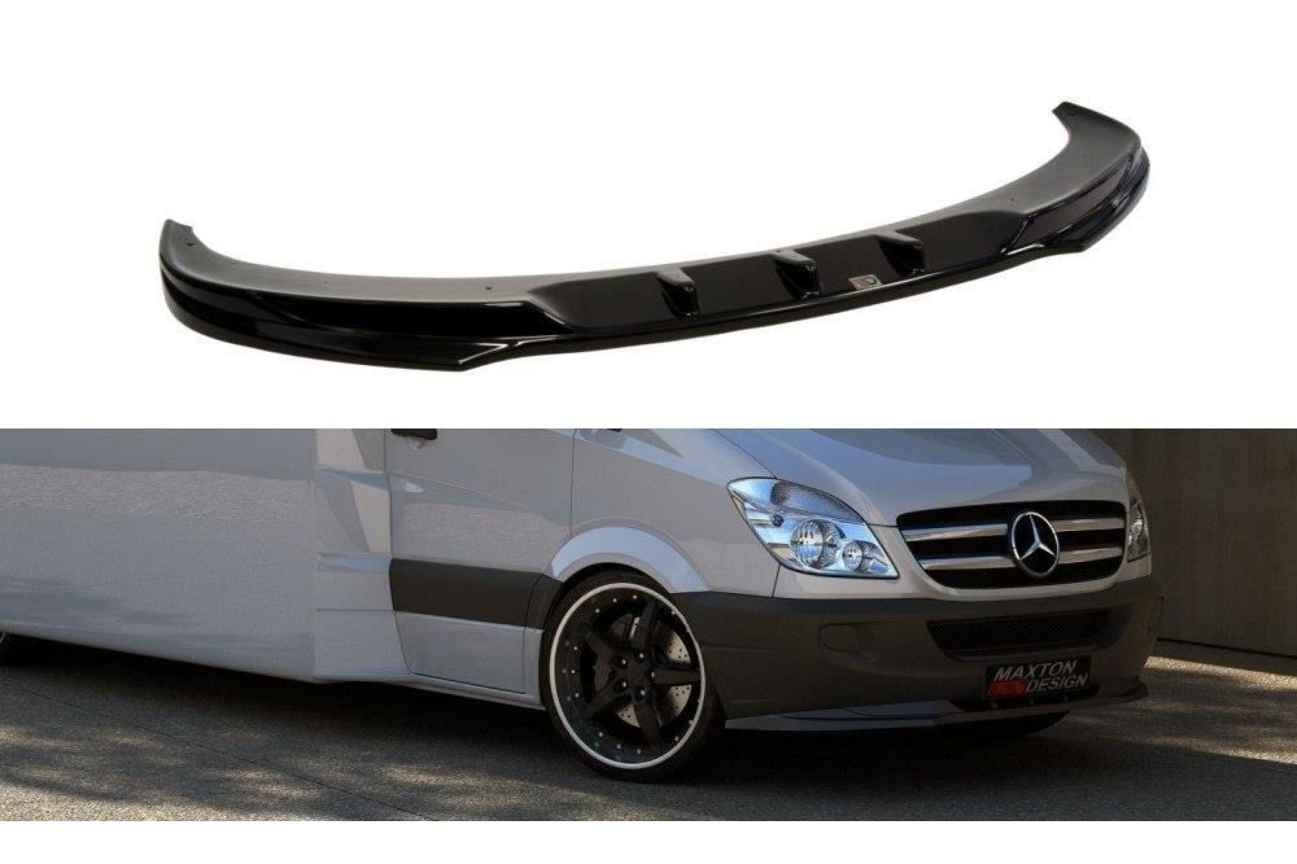 Maxton Design ABS Frontlippe für Mercedes Benz Sprinter Mk2 2006-2012 schwarz hochglanz