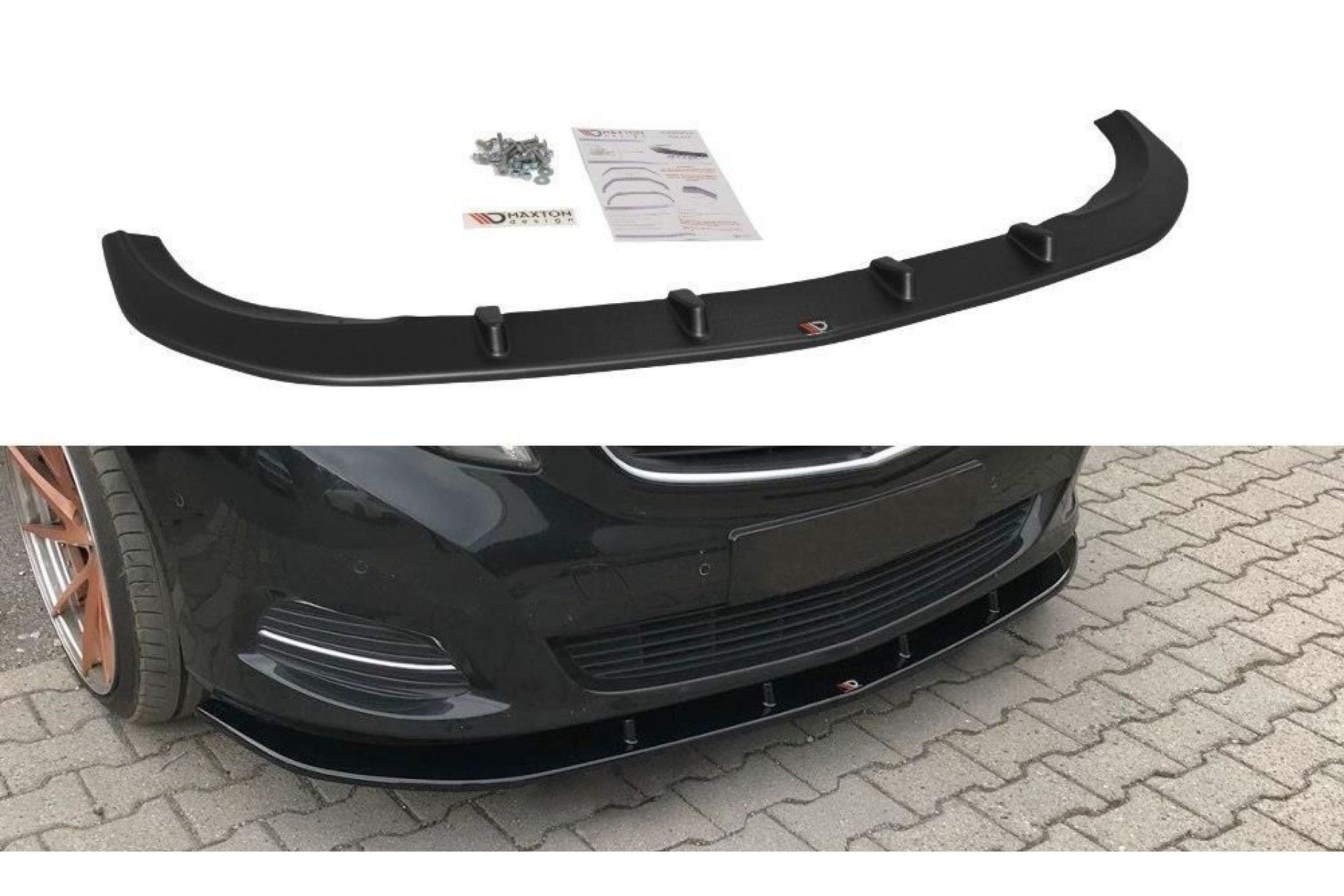 Maxton Design ABS Frontlippe V.2 für Mercedes Benz V-Klasse W447 schwarz hochglanz