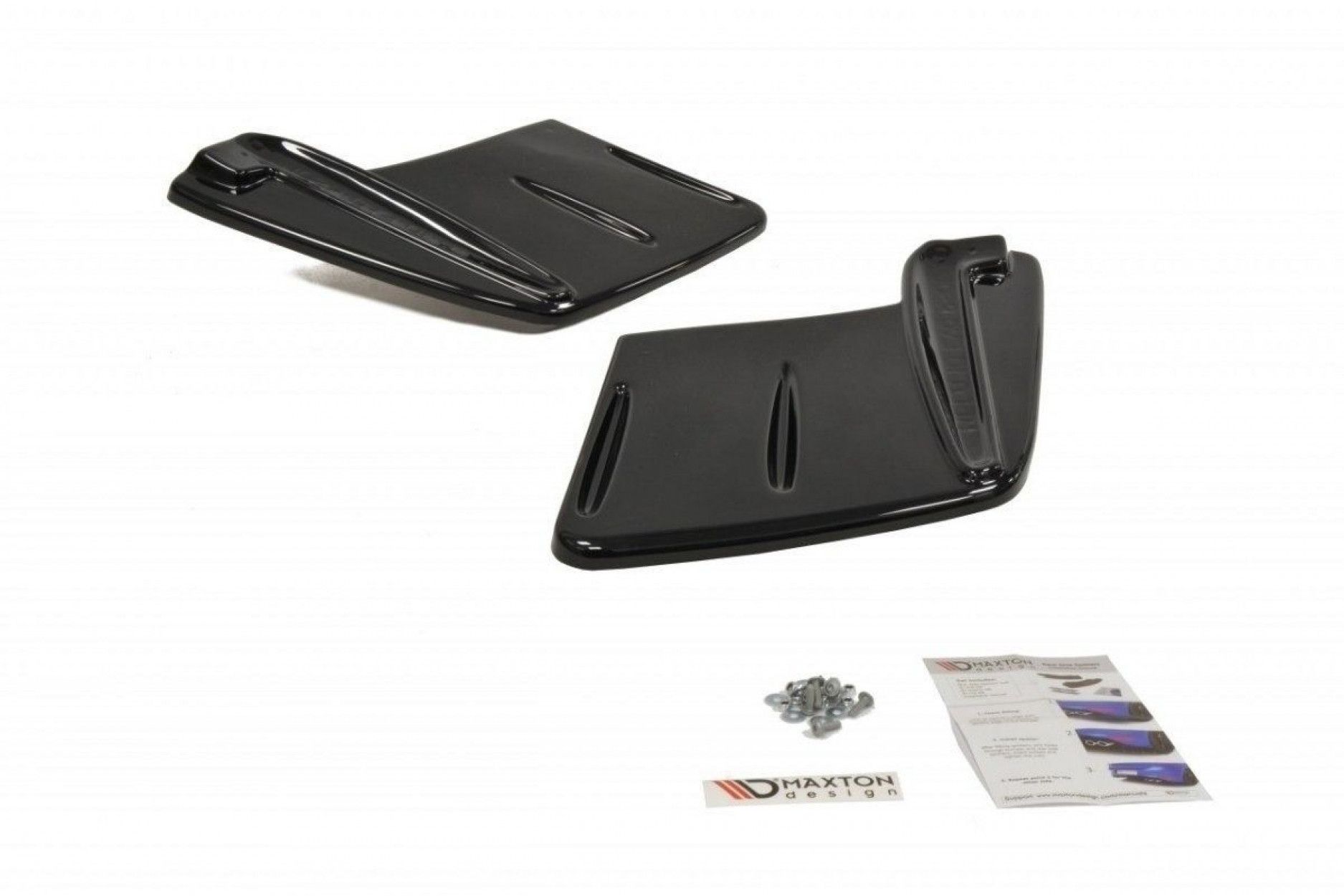 Maxton Design ABS Diffusor Seiten Eerwiterungen Flaps für Mitsubishi Lancer Mk10 EVO 10 schwarz hochglanz (6) 