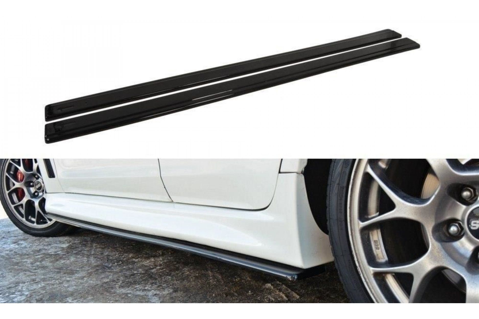 Maxton Design ABS Seitenschweller für Mitsubishi Lancer Mk10 EVO 10 schwarz hochglanz