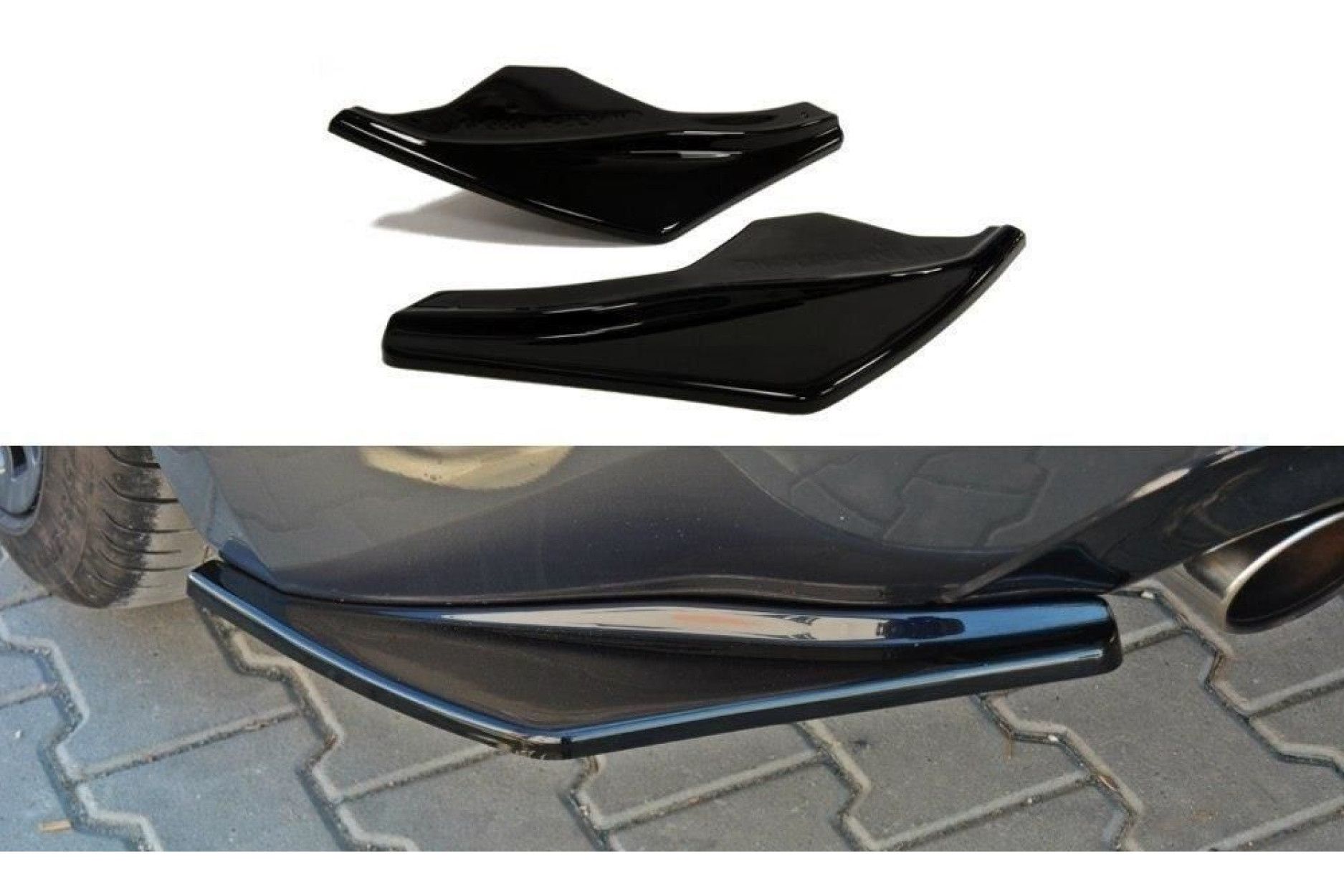Maxton Design ABS Diffusor Seiten Eerwiterungen Flaps für Nissan 370Z  schwarz hochglanz - buy online at CFD