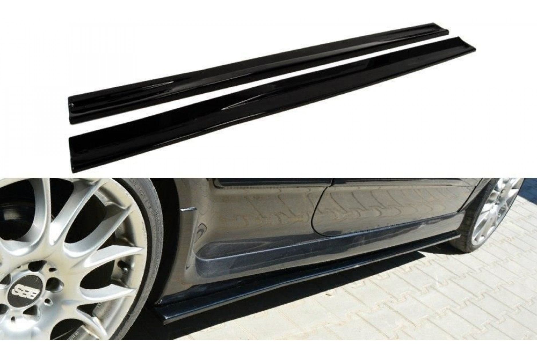 Maxton Design ABS Seitenschweller für Opel Astra H MK3 OPC schwarz hochglanz