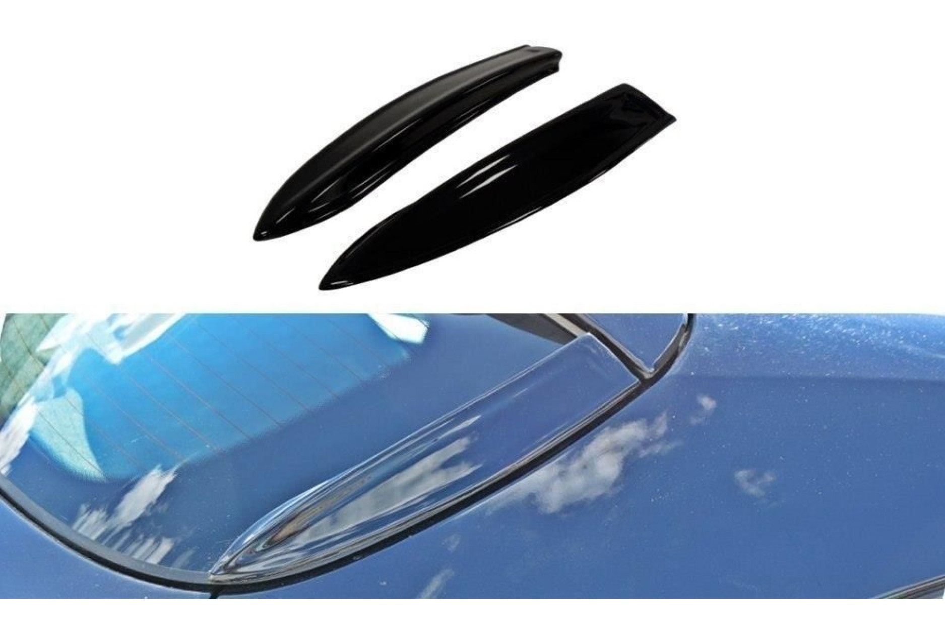 Maxton Design ABS Heckscheiben Verkleidung Zierleiste für Opel Astra H MK3 OPC schwarz hochglanz