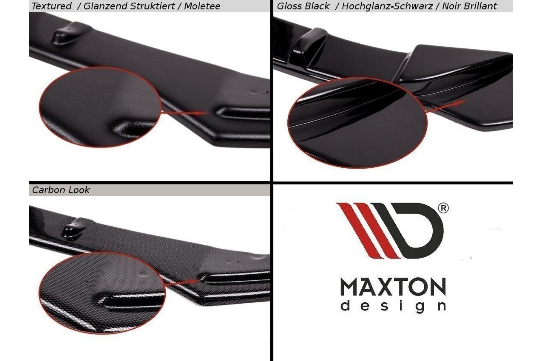 Maxton Design ABS Frontlippe für Opel Astra J MK4 OPC schwarz hochglanz (6) 