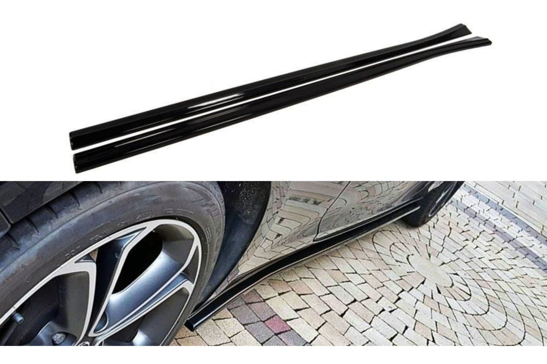 Maxton Design ABS Seitenschweller für Opel Astra J MK4 OPC schwarz hochglanz