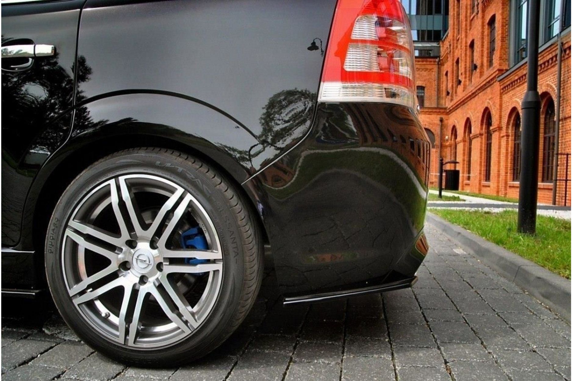 Maxton Design ABS Diffusor Seiten Eerwiterungen Flaps für Opel Zafira B MK2 OPC schwarz hochglanz