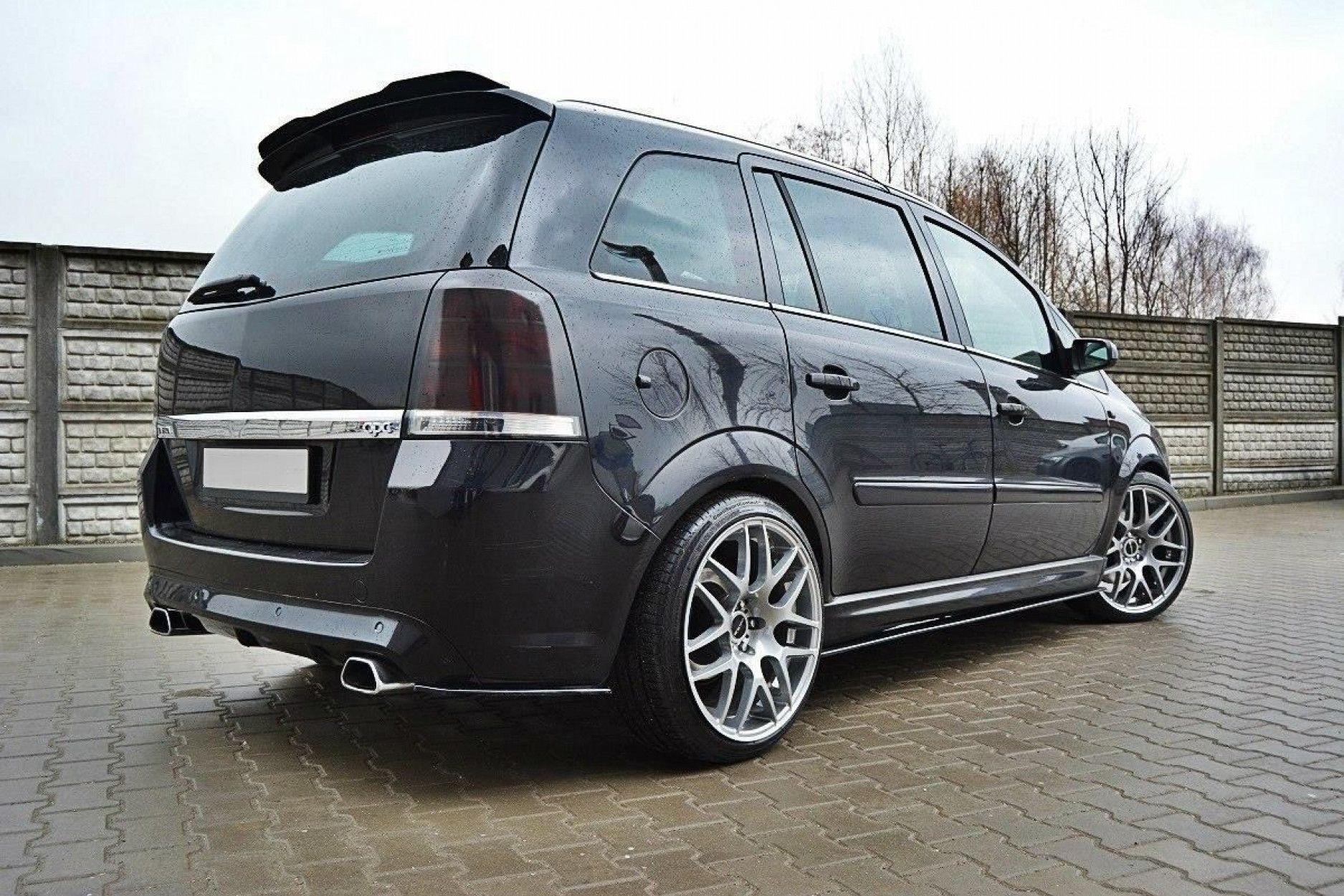 Maxton Design ABS Diffusor Seiten Eerwiterungen Flaps für Opel Zafira B MK2 OPC schwarz hochglanz (4) 