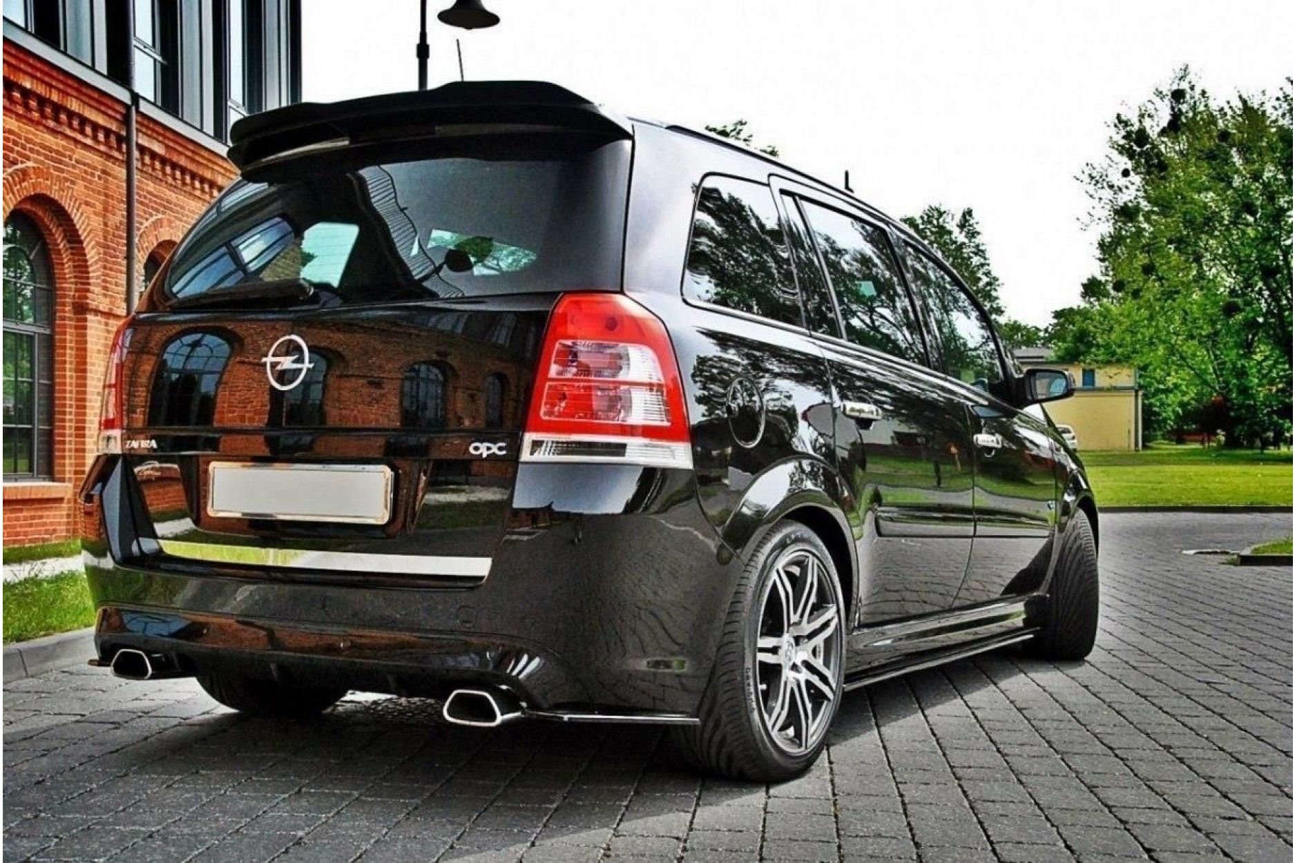 Maxton Design ABS Diffusor Seiten Eerwiterungen Flaps für Opel Zafira B MK2 OPC schwarz hochglanz (6) 