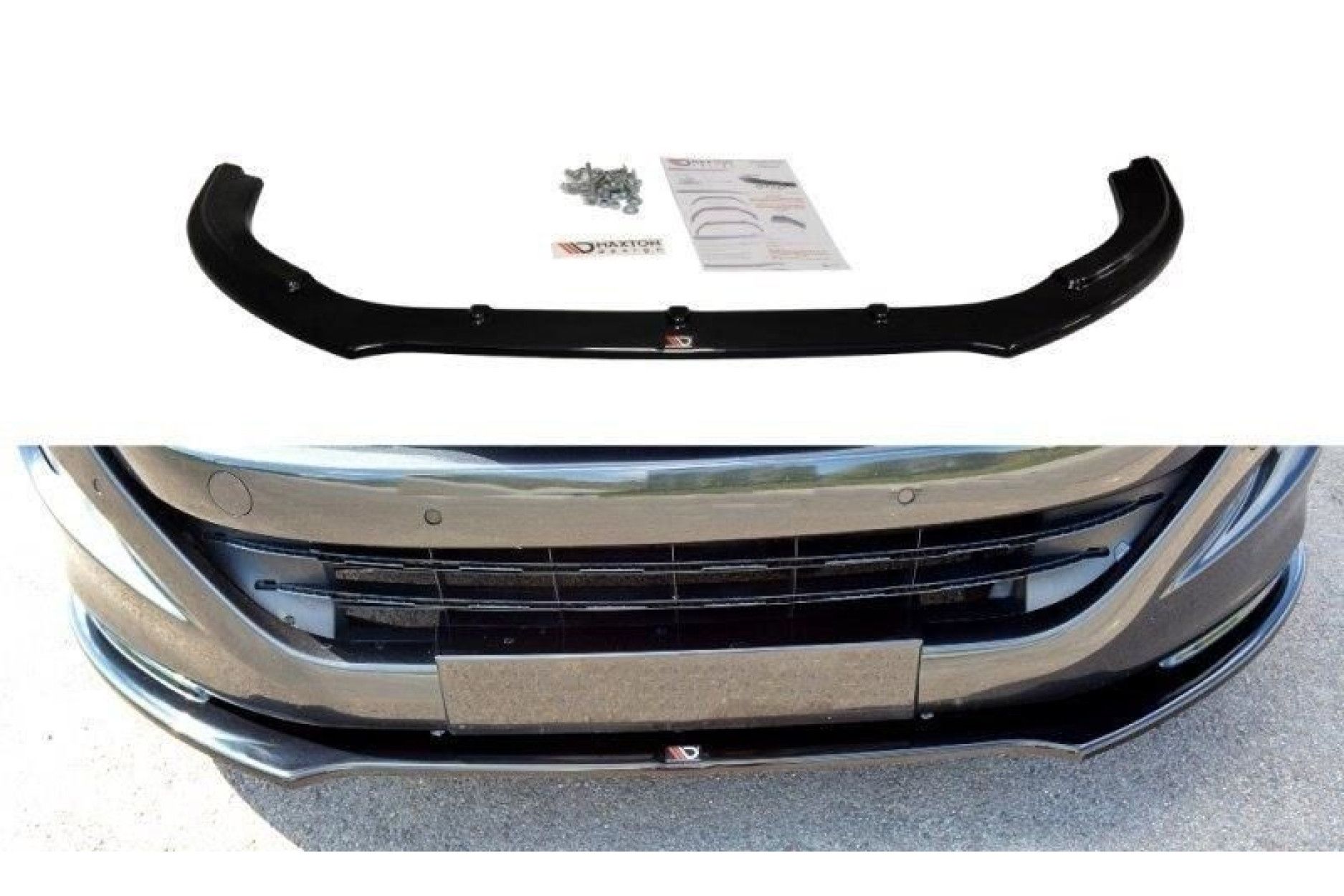 Maxton Design ABS Frontlippe V.2 für Peugeot RCZ schwarz hochglanz