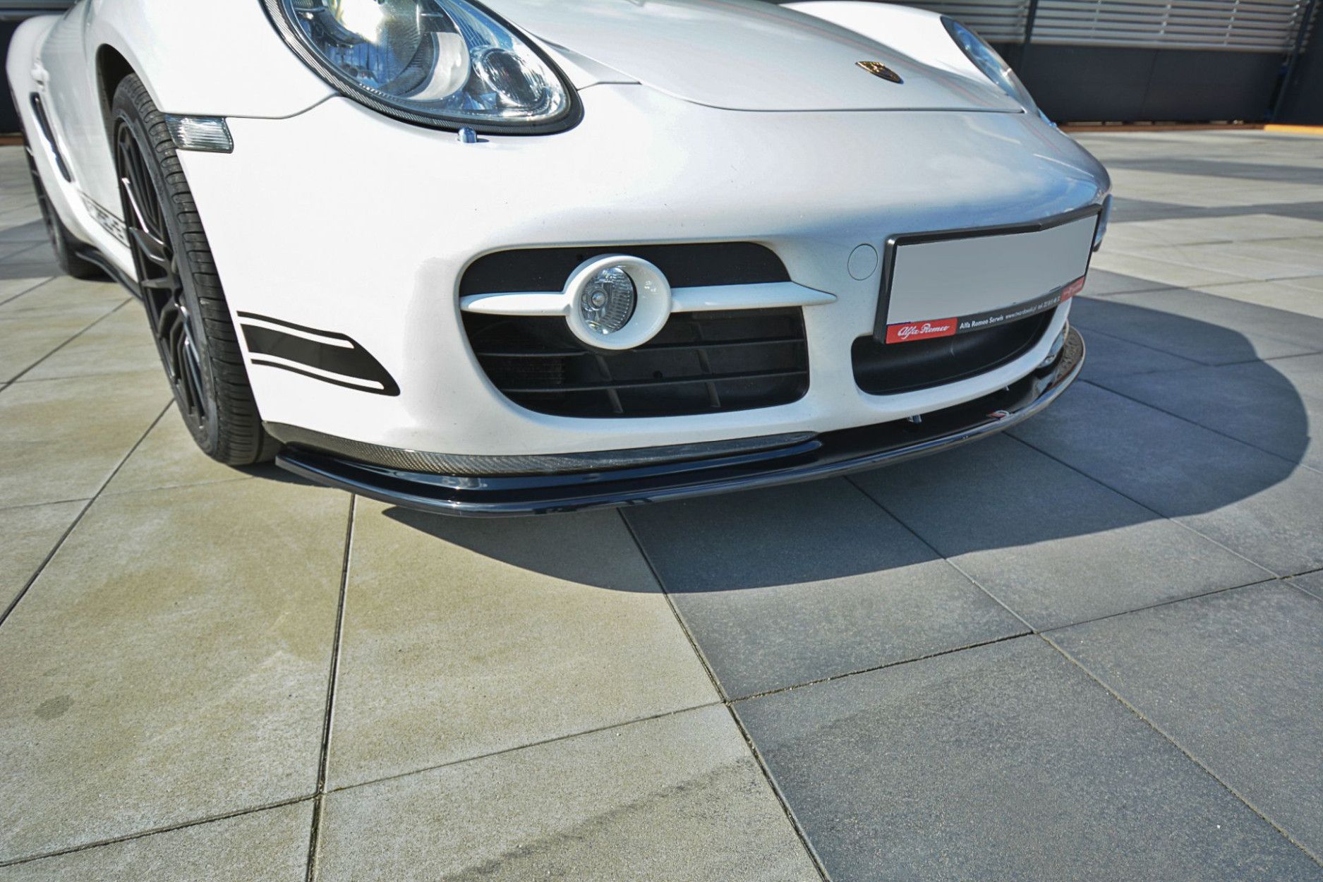 Maxton Design ABS Frontlippe V.2 für Porsche Cayman MK1 schwarz hochglanz