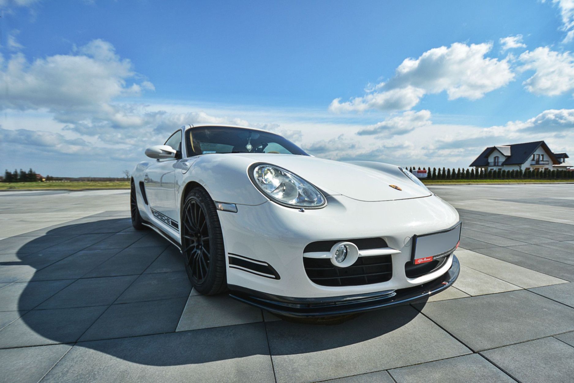 Maxton Design ABS Frontlippe V.2 für Porsche Cayman MK1 schwarz hochglanz (2) 
