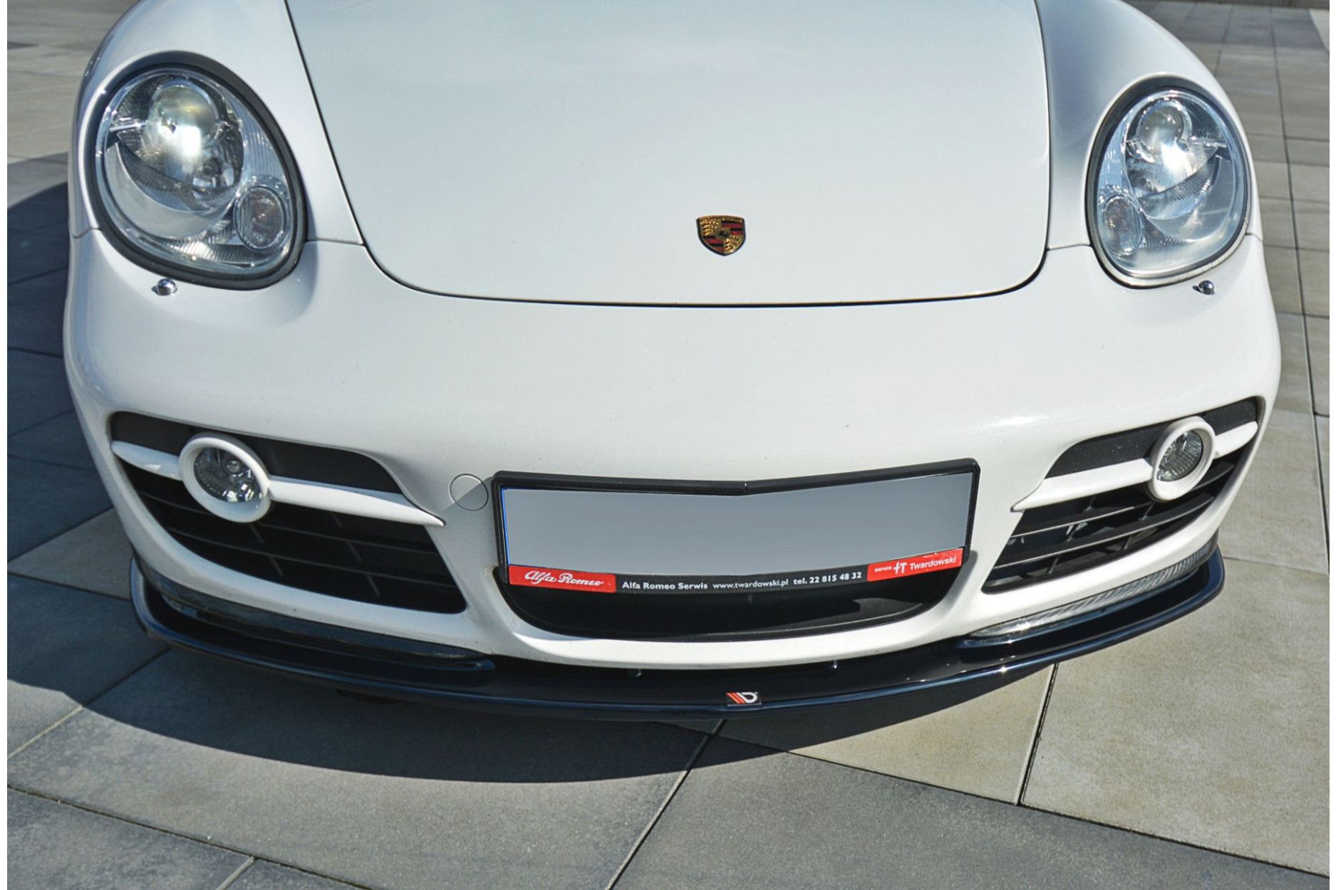Maxton Design ABS Frontlippe V.2 für Porsche Cayman MK1 schwarz hochglanz (3) 
