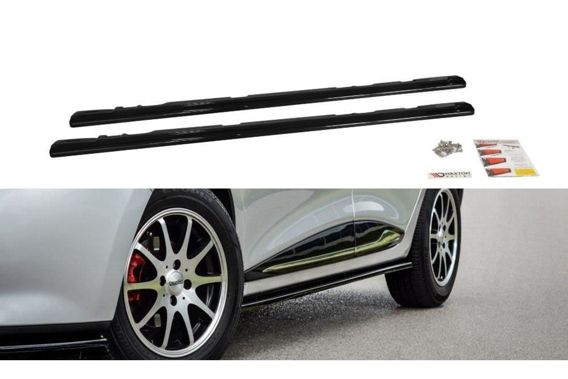 Maxton Design ABS Seitenschweller für Renault Clio MK4 RS schwarz hochglanz