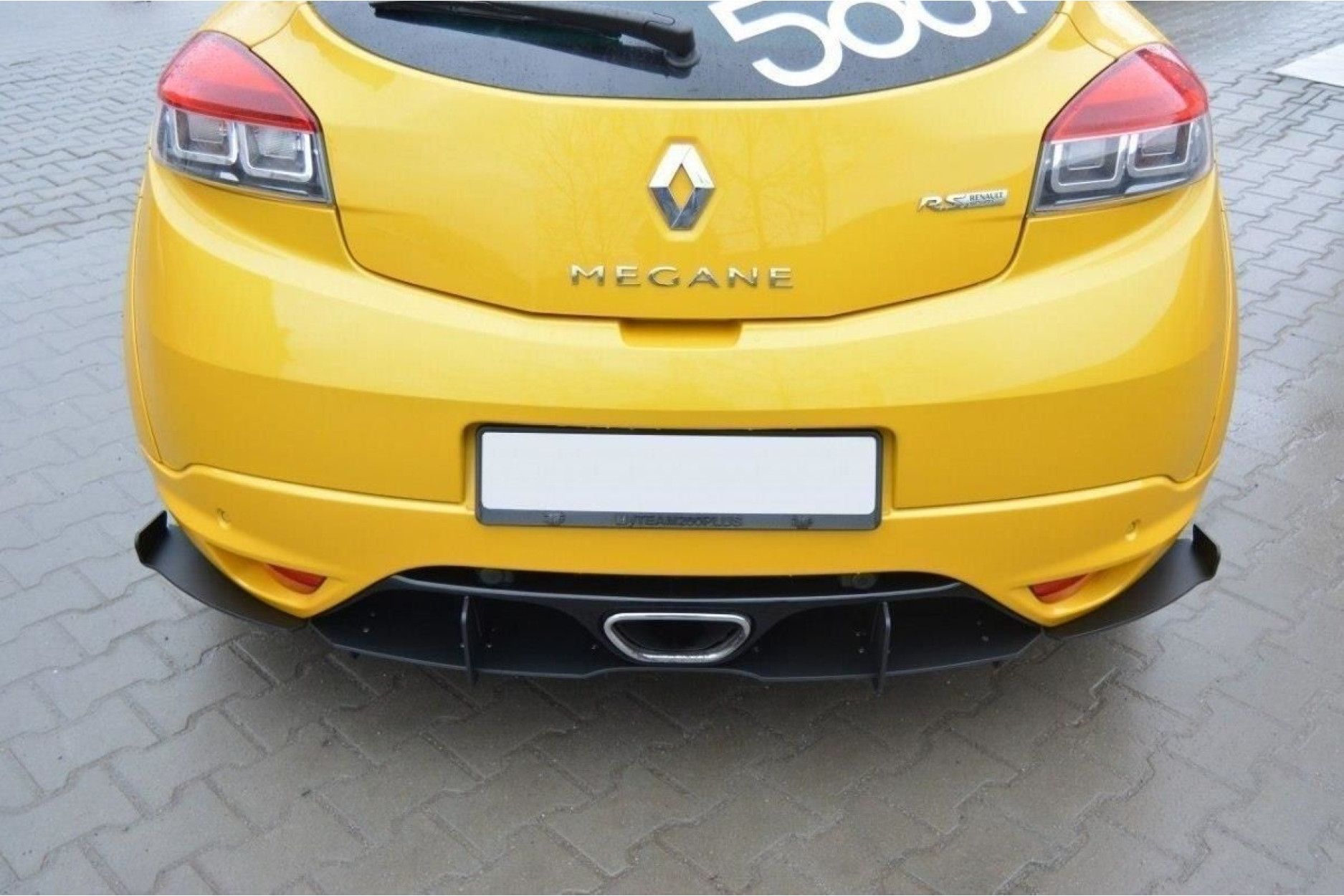 Maxton Design ABS Diffusor Seiten Eerwiterungen Flaps für Renault Megane MK3 RS schwarz matt (4) 