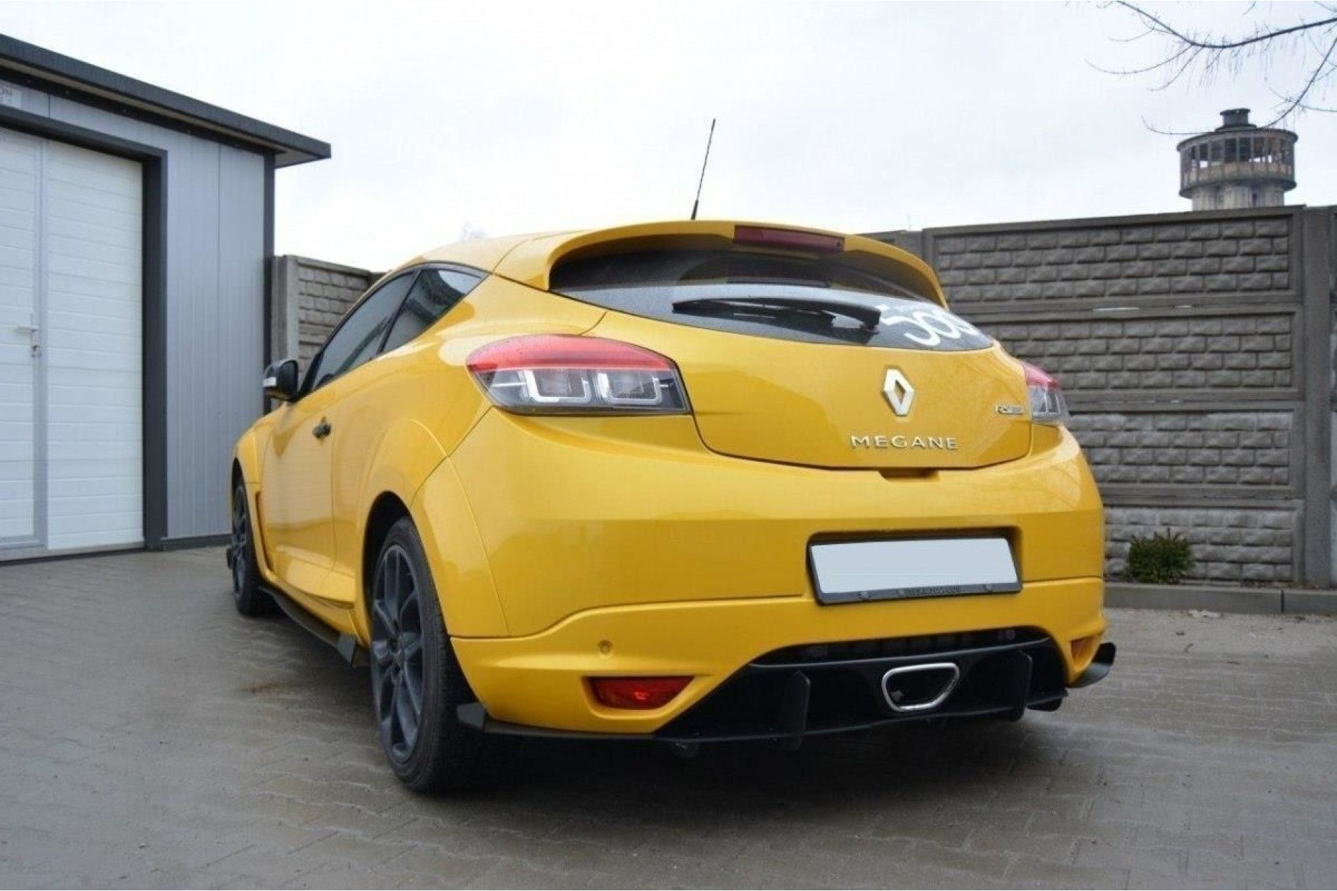Maxton Design ABS Diffusor Seiten Eerwiterungen Flaps für Renault Megane MK3 RS schwarz matt (5) 