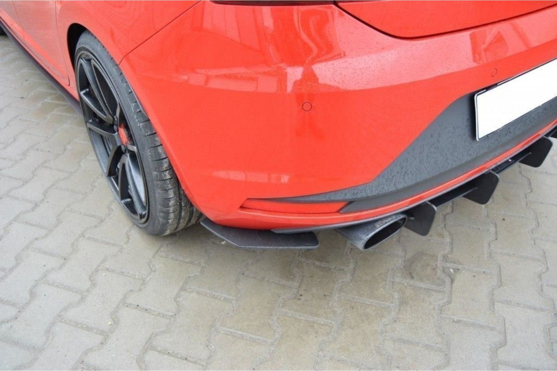 Maxton Design ABS Diffusor und Diffusor Erweiterung Seite für Seat Leon MK3 Cupra|FR schwarz matt (2) 