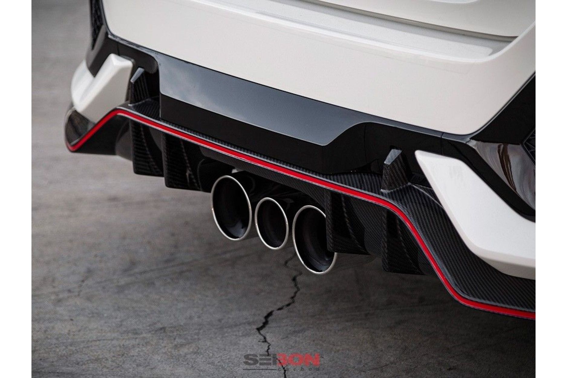 Seibon carbon diffuser for HONDA Civic FK8 Type-R 2017+ OE-Style (2) 