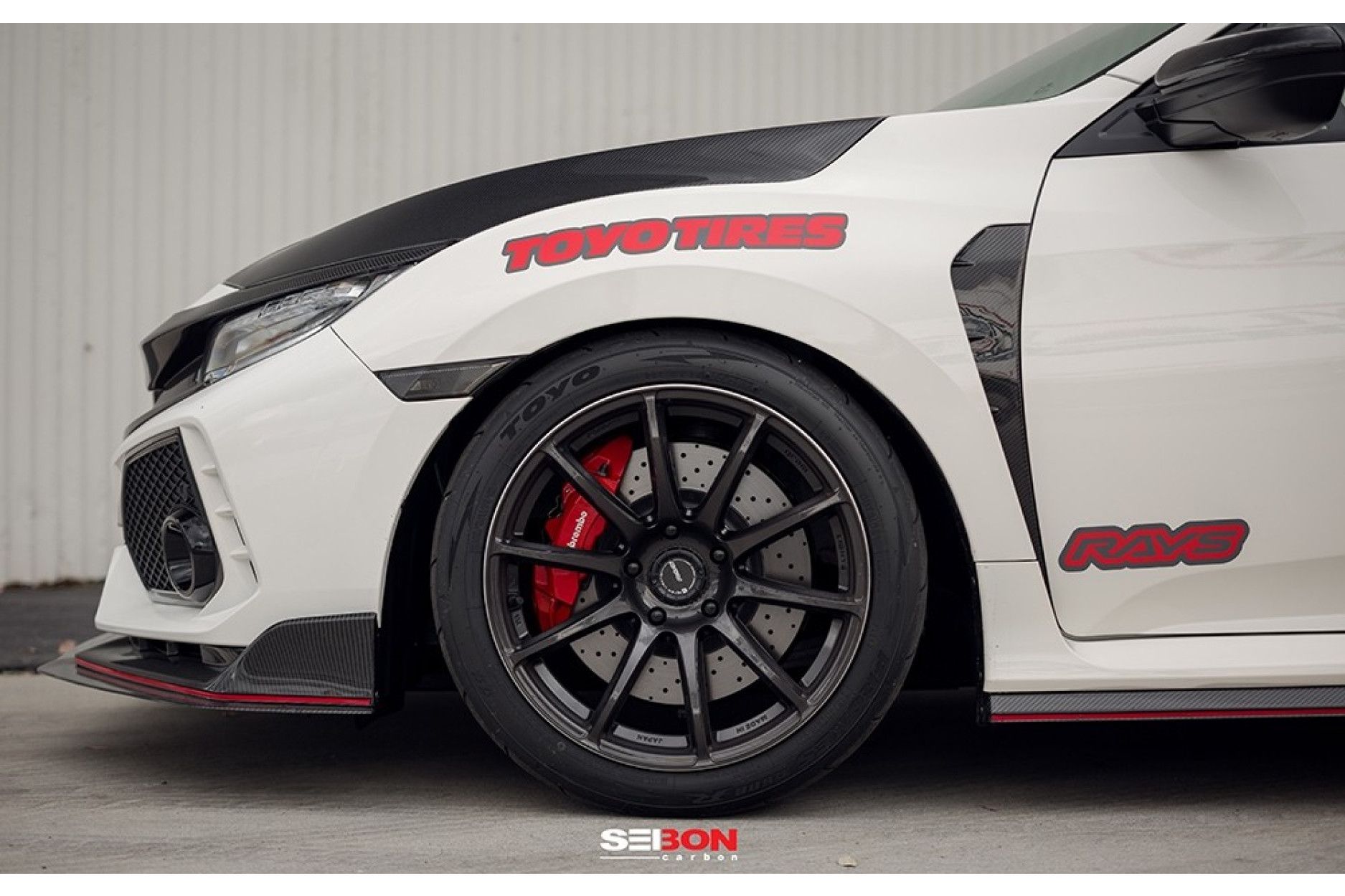 Seibon Carbon Kotflügel Lufteinlässe für Honda Civic FK8 2017+ OE-Style (5) 