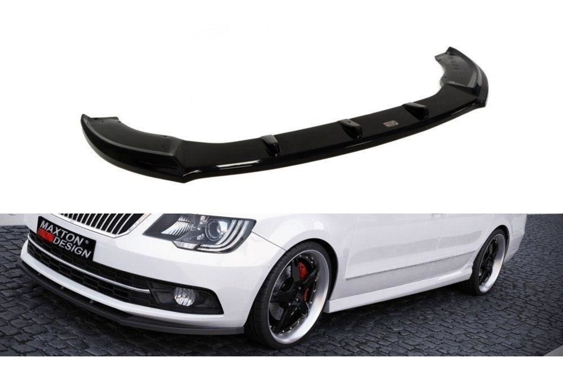 Maxton Design ABS Frontlippe für Skoda Superb Mk2 Facelift schwarz hochglanz