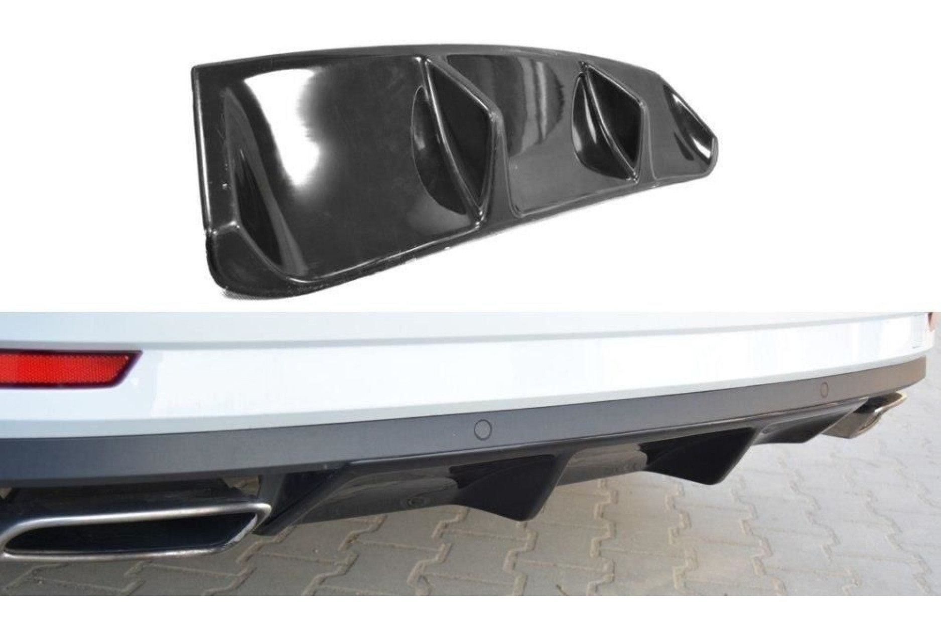 Maxton Design ABS Diffusor für Skoda Superb MK3 schwarz hochglanz