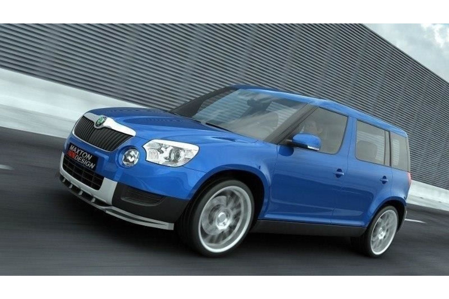 Maxton Design ABS Frontlippe für Skoda Yeti schwarz hochglanz