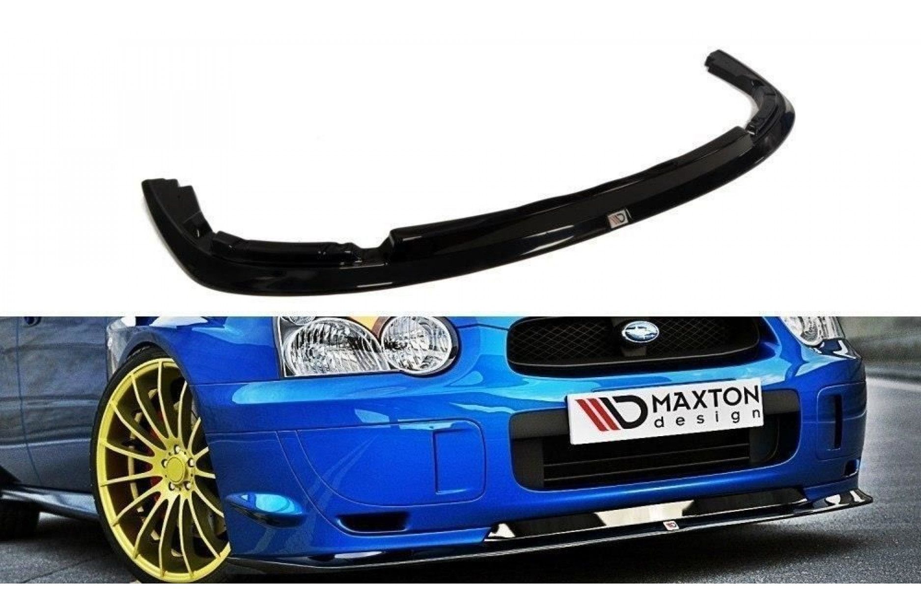 Maxton Design ABS Frontlippe BLOBEYE für Subaru Impreza WRX MK2 GD STI schwarz hochglanz