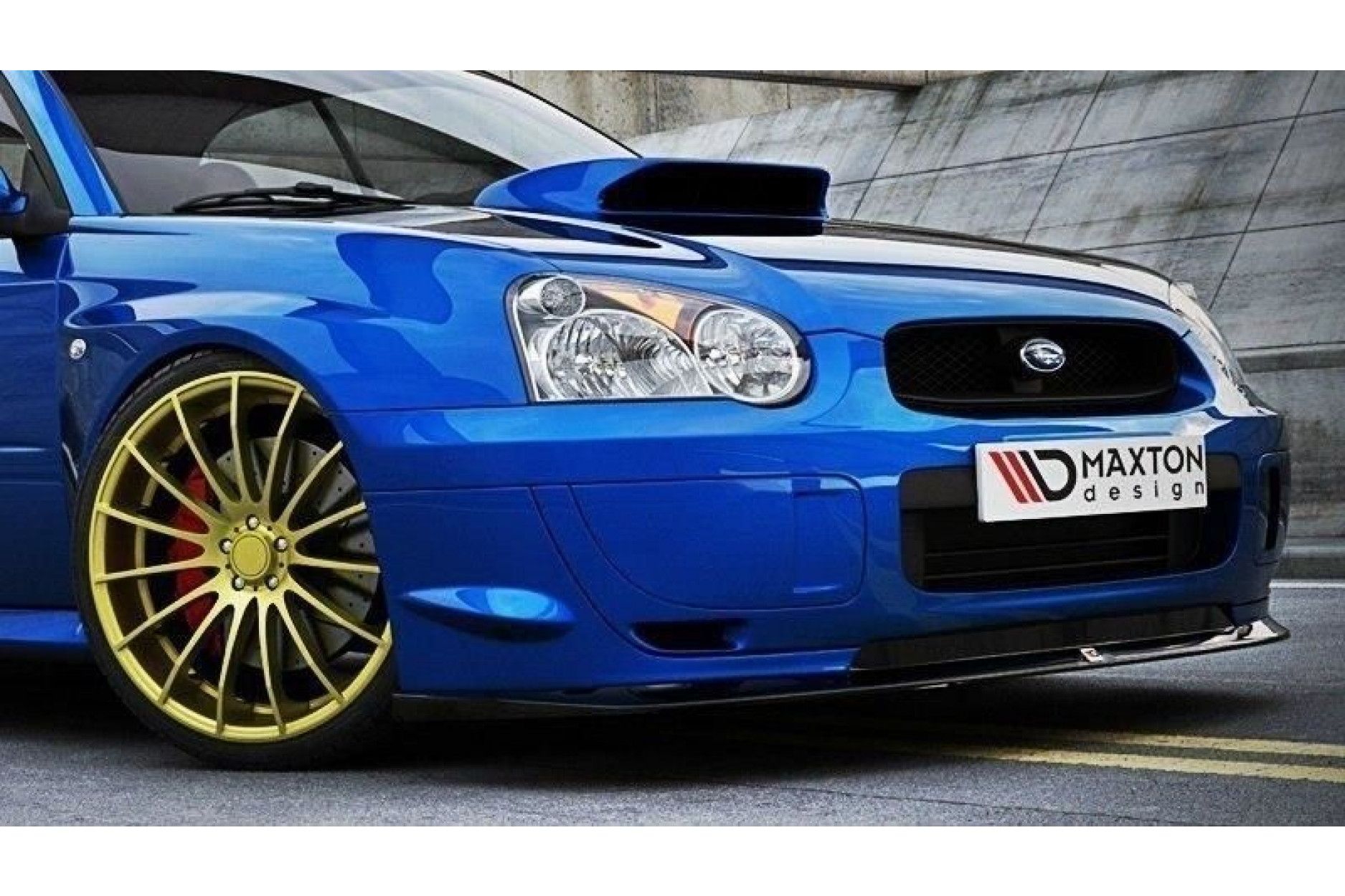 Maxton Design ABS Frontlippe BLOBEYE für Subaru Impreza WRX MK2 GD STI schwarz hochglanz (3) 