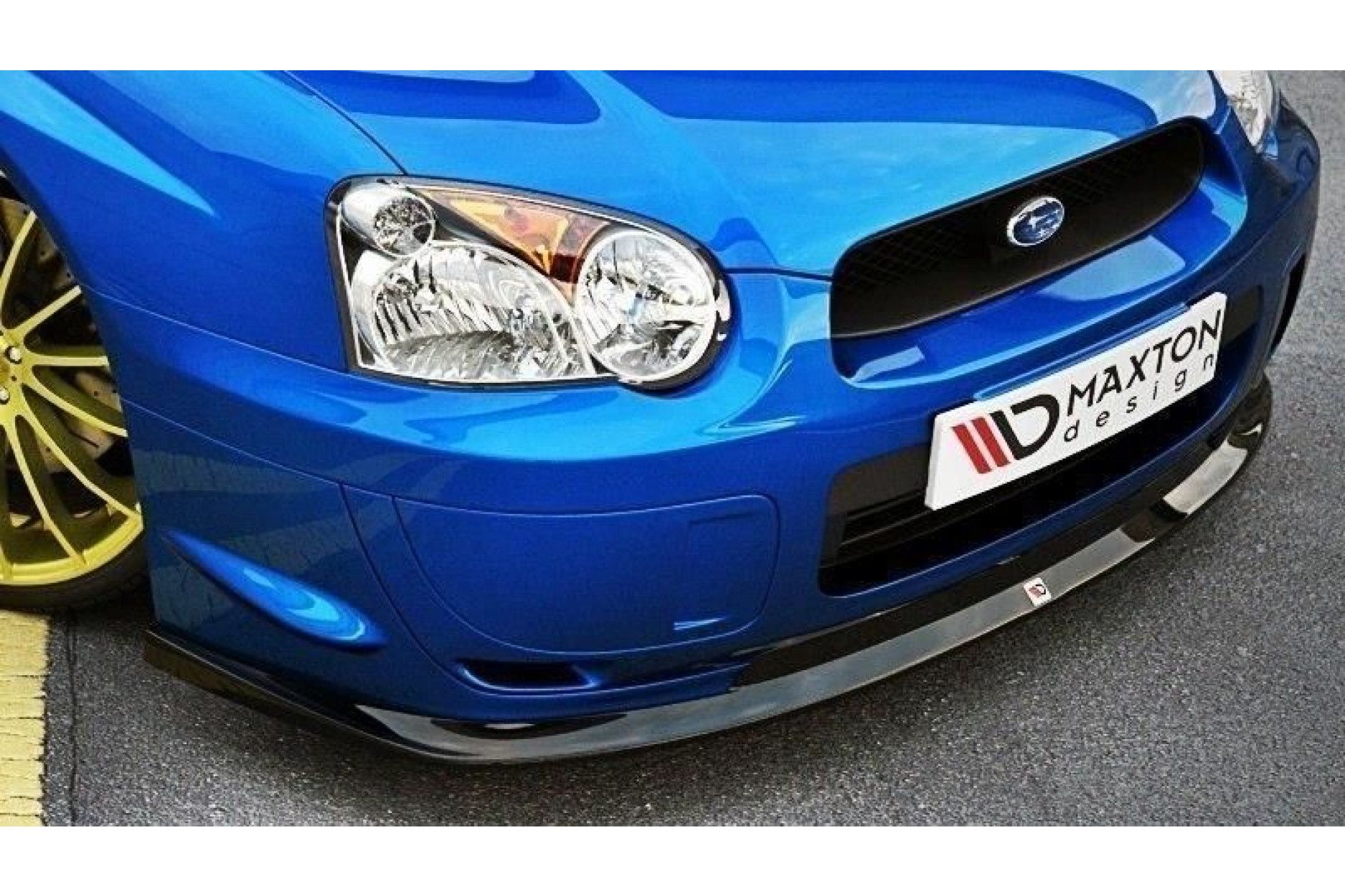 Maxton Design ABS Frontlippe BLOBEYE für Subaru Impreza WRX MK2 GD STI schwarz hochglanz (4) 
