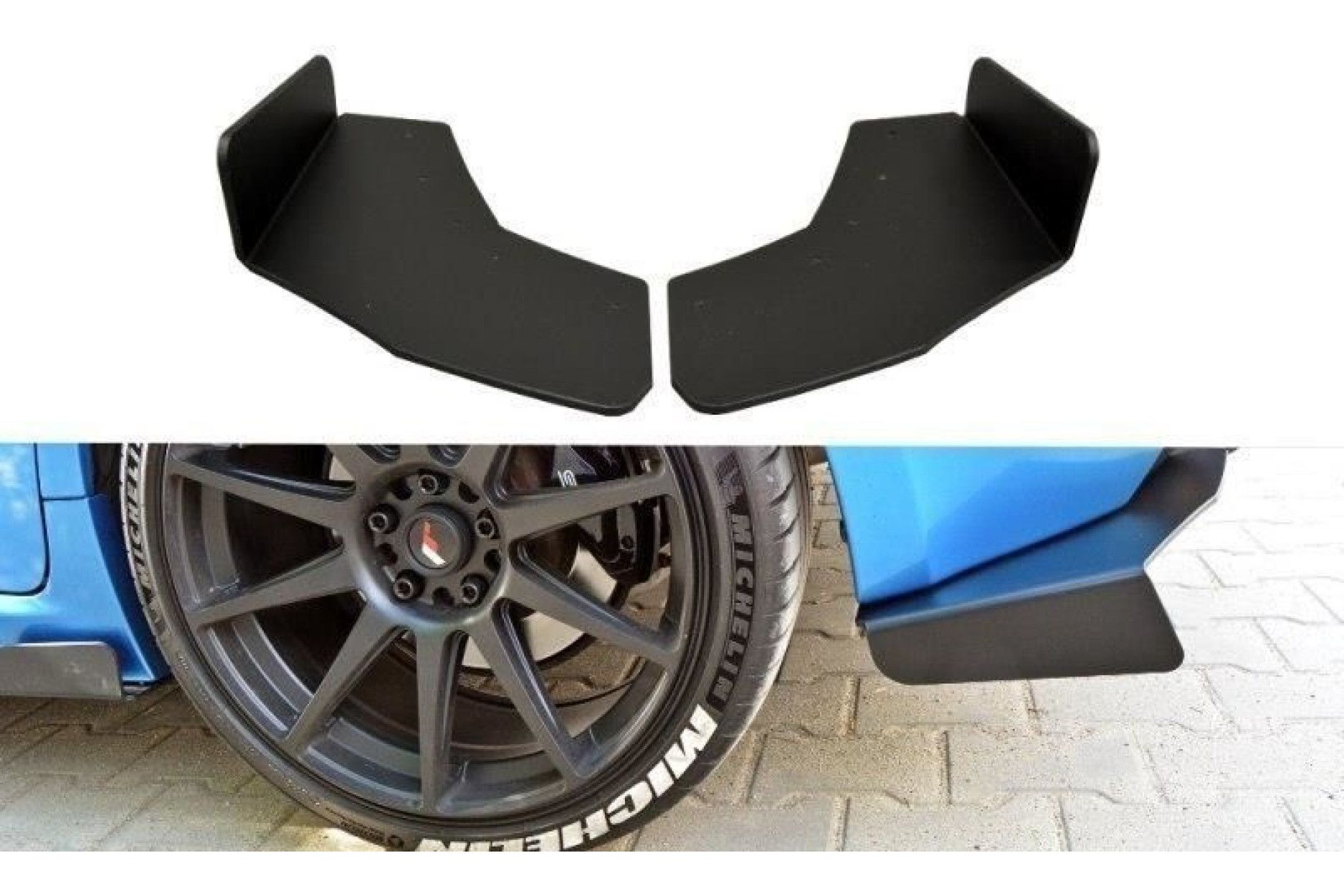 Maxton Design ABS Diffusor Seiten Eerwiterungen Flaps für Subaru Impreza WRX MK3 STI 2009-2011 schwarz matt