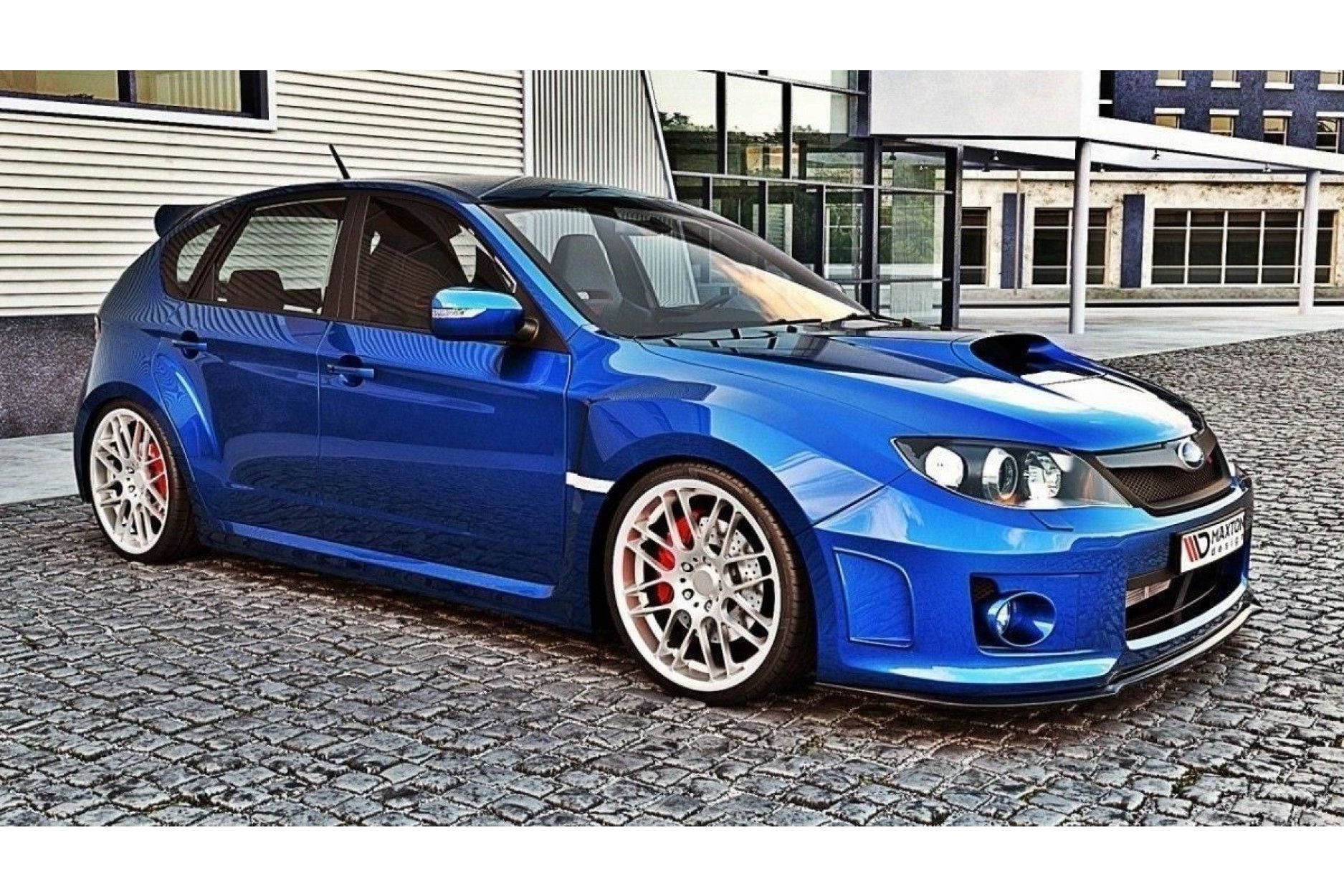 Maxton Design ABS Frontlippe für Subaru Impreza WRX MK3 STI schwarz hochglanz (2) 