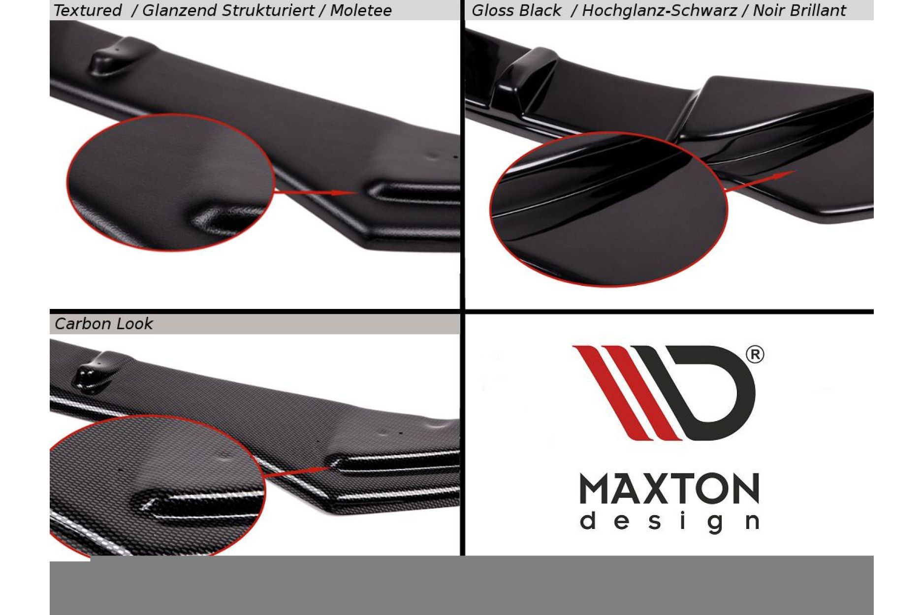 Maxton Design ABS Frontlippe V.1 für Toyota C-HR schwarz hochglanz (5) 