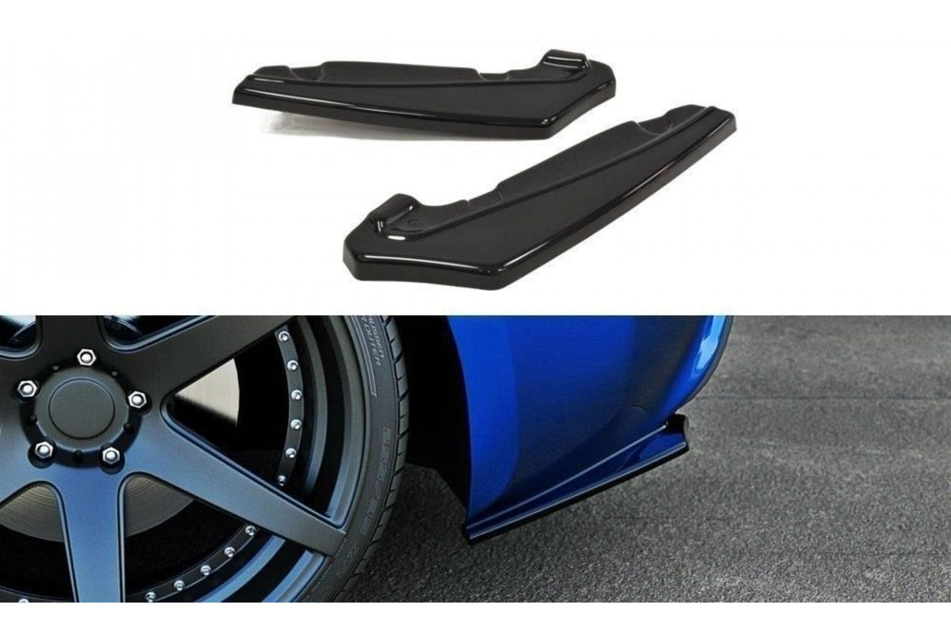 Maxton Design ABS Diffusor Seiten Eerwiterungen Flaps für Toyota GT86 schwarz hochglanz