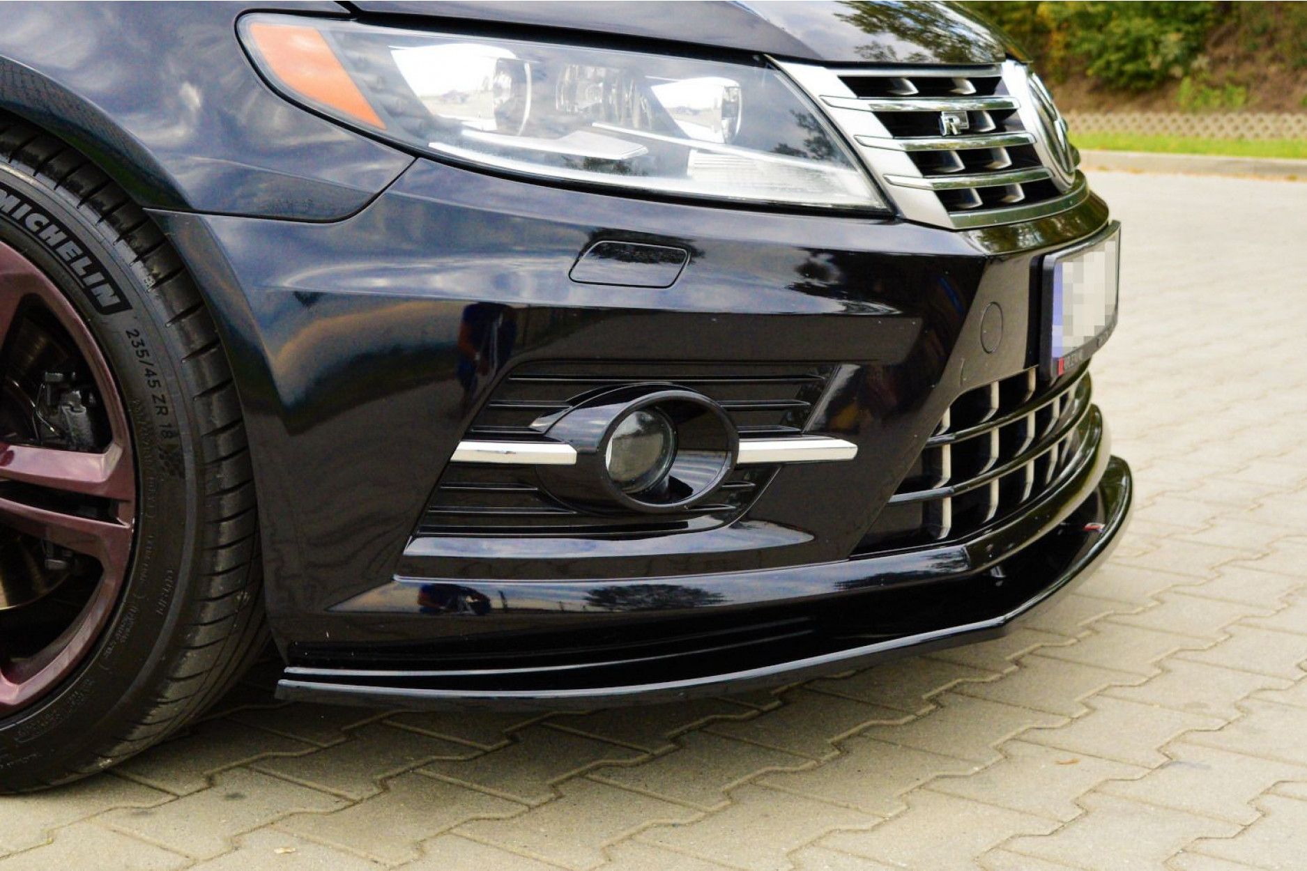 Maxton Design ABS Frontlippe für Volkswagen Passat CC R-Line schwarz hochglanz