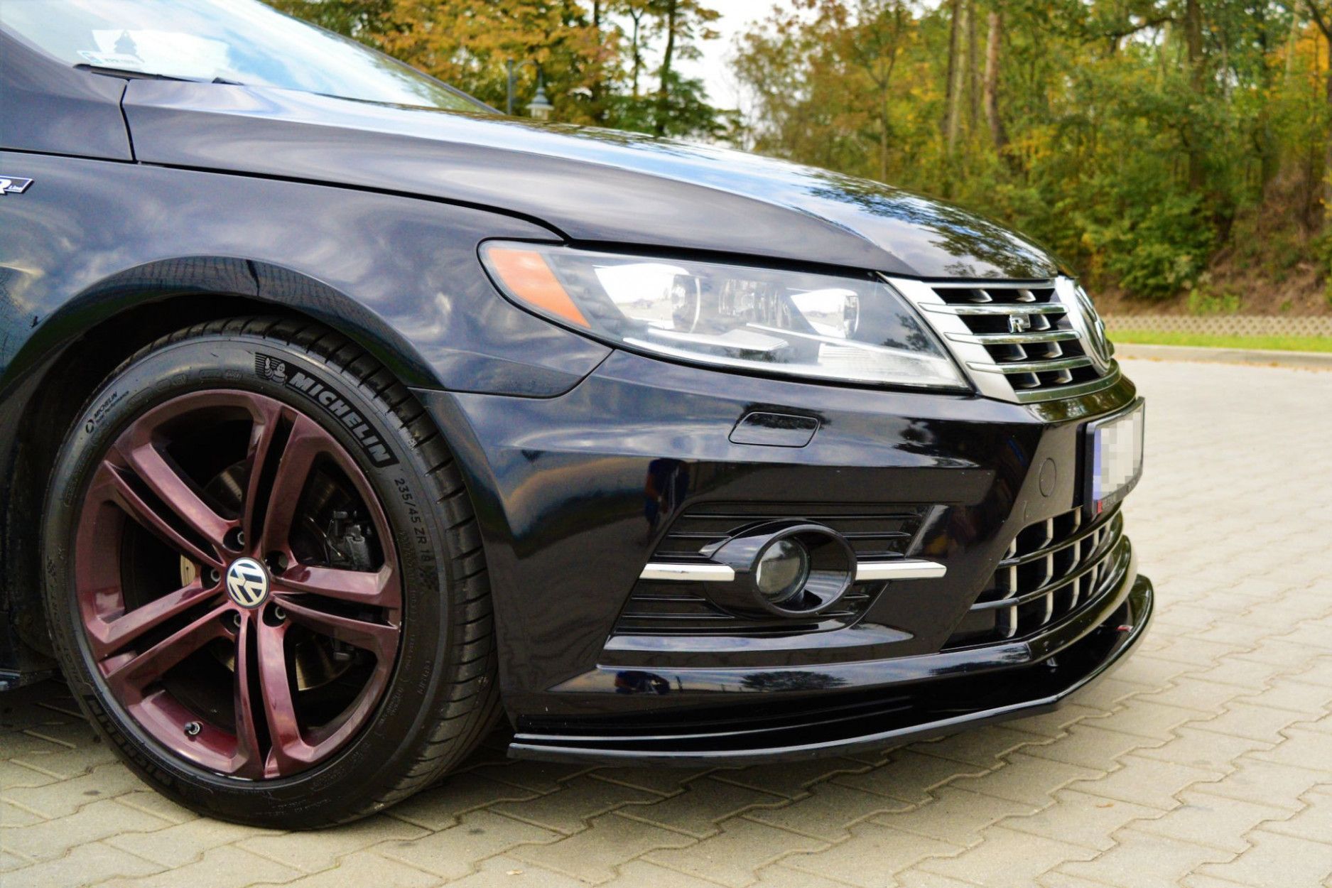Maxton Design ABS Frontlippe für Volkswagen Passat CC R-Line schwarz hochglanz (2) 