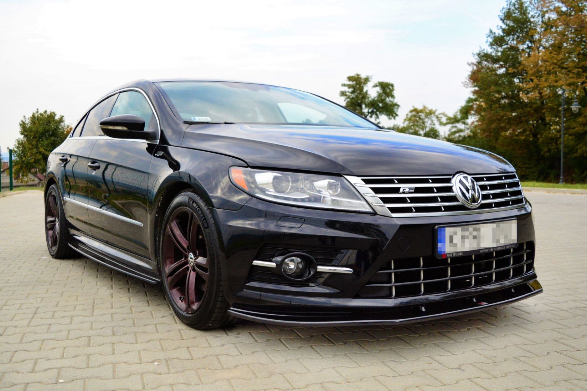 Maxton Design ABS Frontlippe für Volkswagen Passat CC R-Line schwarz hochglanz (3) 