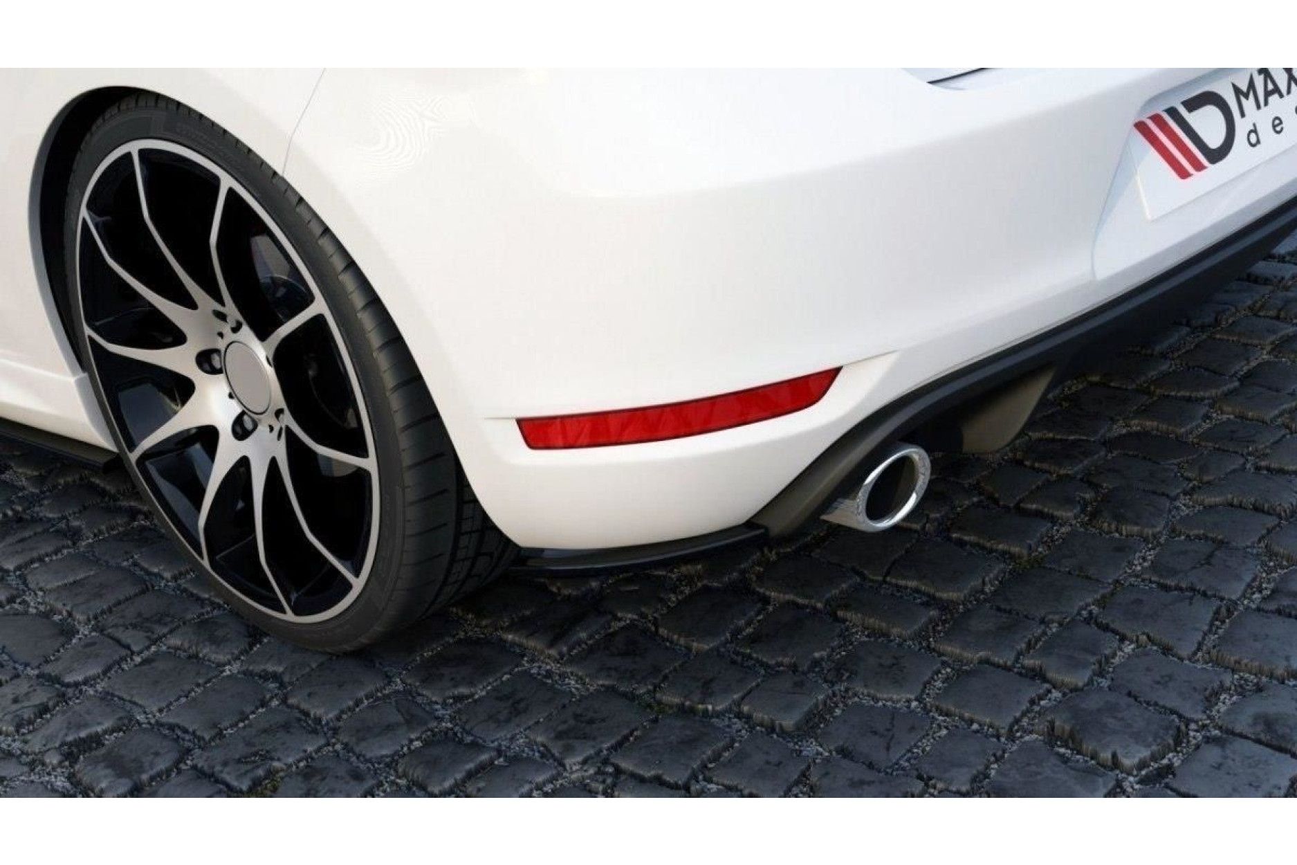 Maxton Design ABS Diffusor Seiten Eerwiterungen Flaps für Volkswagen Golf MK6 GTI|GTD schwarz hochglanz