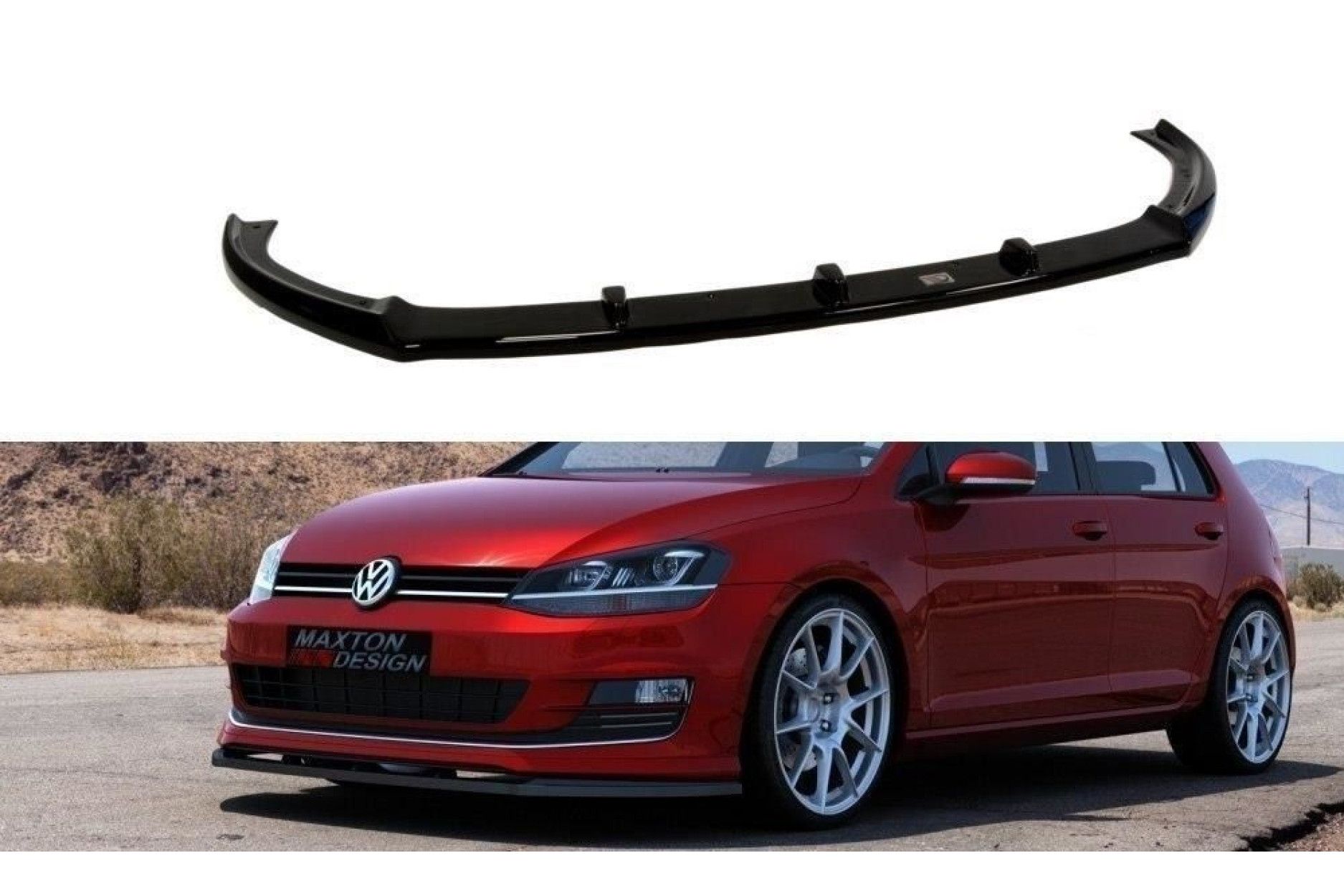 Maxton Design ABS Frontlippe für Volkswagen Golf Mk7 R schwarz hochglanz