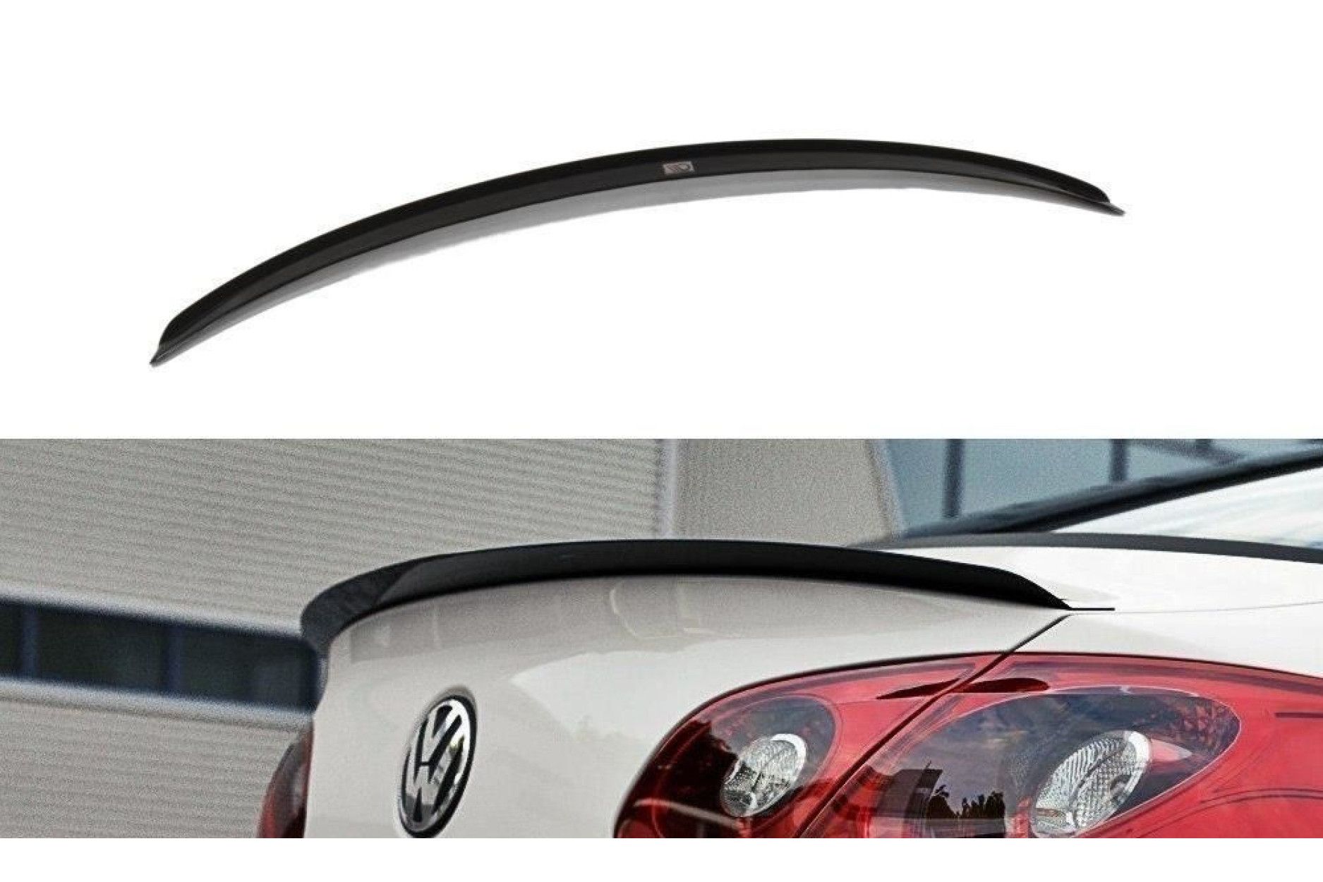 Maxton Design ABS Spoiler Aufsatz für Volkswagen Passat CC R-Line Vorfacelift schwarz hochglanz
