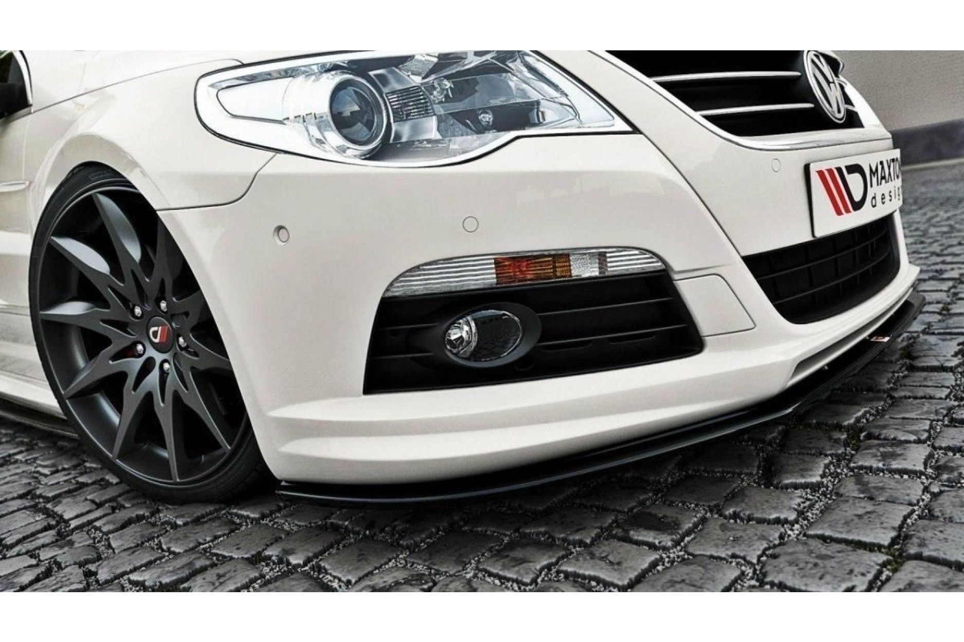Maxton Design ABS Frontlippe für Volkswagen Passat CC R-Line Vorfacelift schwarz hochglanz (2) 