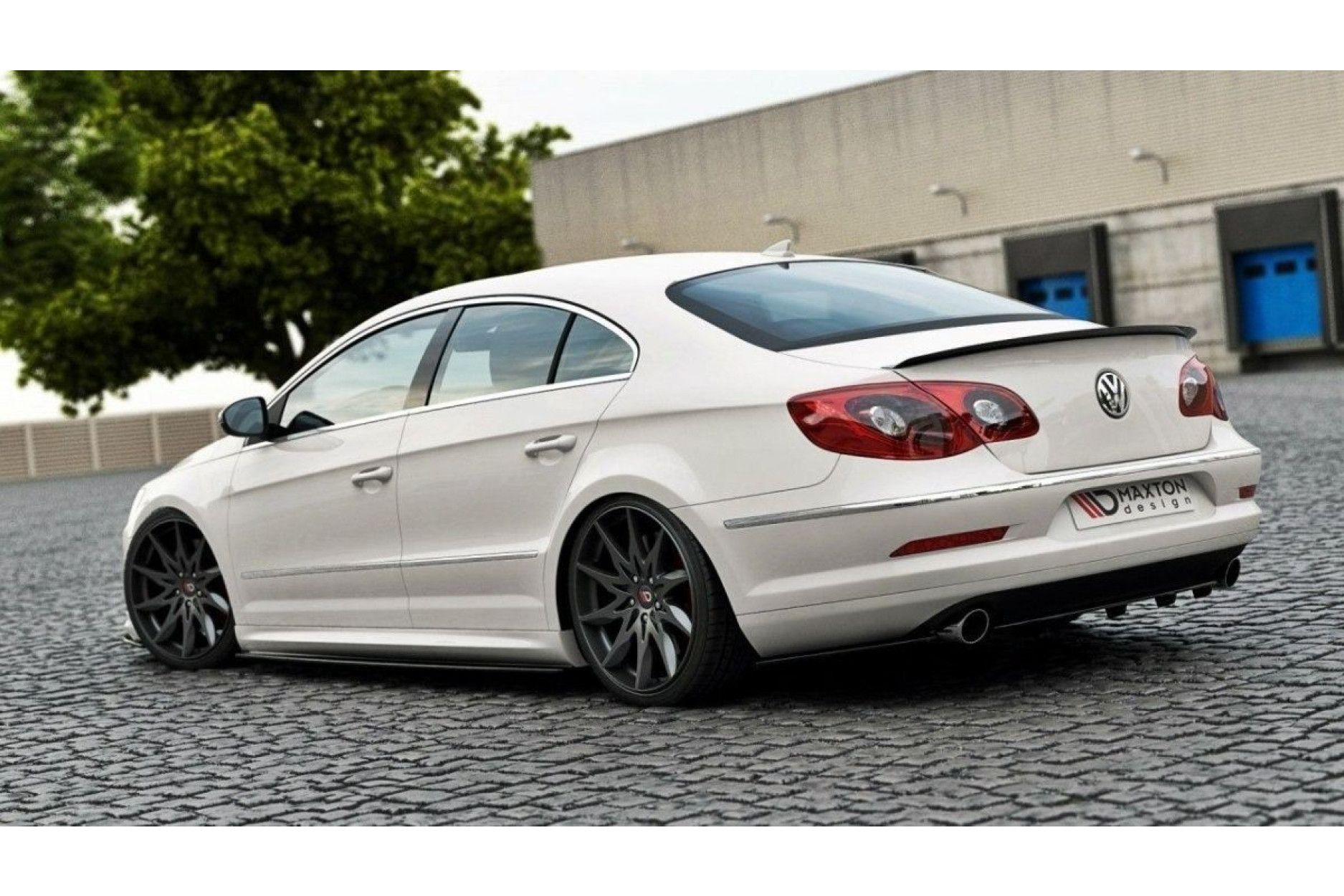 Maxton Design ABS Diffusor DTM-Style für Volkswagen Passat CC R-Line Vorfacelift schwarz hochglanz (2) 