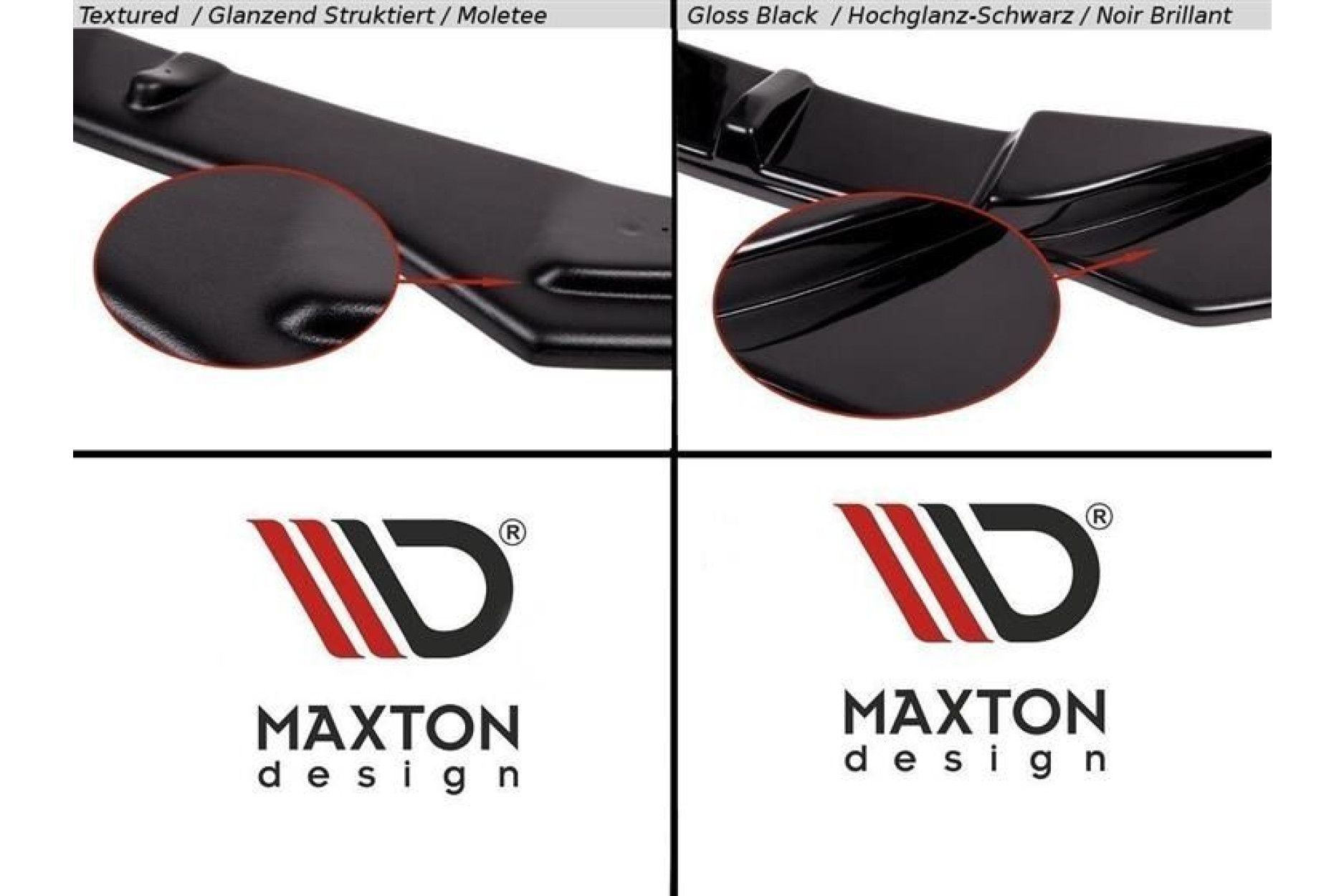 Maxton Design ABS Spoiler Aufsatz für Volkswagen Scirocco MK3 R R-Line schwarz hochglanz (4) 