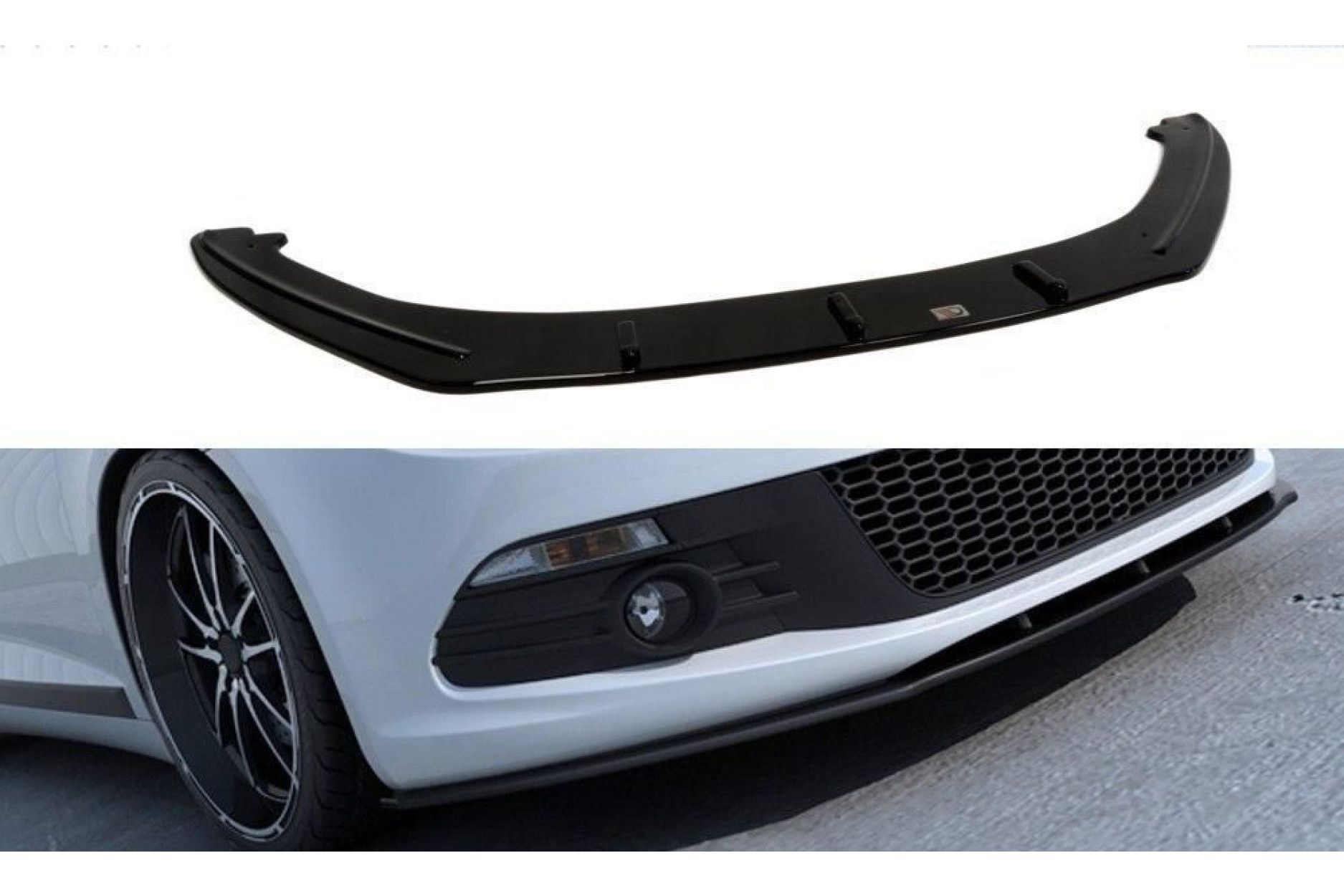 Maxton Design ABS Frontlippe für Volkswagen Scirocco MK3 R R-Line schwarz hochglanz