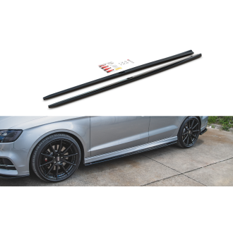 Maxtondesign Seitenschweller für Audi A3|S3 8V.2 S-Line Limousine Facelift schwarz hochglanz