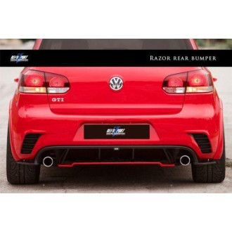 RevoZport Carbon rear bumper for Volkswagen Golf MK6|Golf 6 GTI "Razor" FRP with Carbon diffuser
