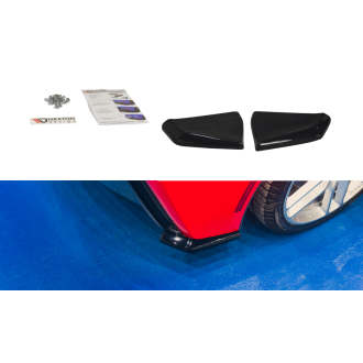 Maxton Design ABS Diffusor Seiten Eerwiterungen Flaps für Chevrolet Corvette C7 schwarz hochglanz
