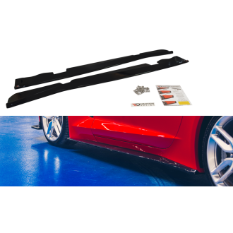 Maxton Design ABS Seitenschweller für Chevrolet Corvette C7 schwarz hochglanz