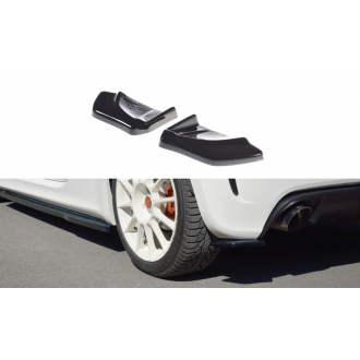 Maxton Design ABS Diffusor Seiten Eerwiterungen Flaps für Fiat 500 Abarth MK1 schwarz hochglanz