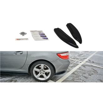 Maxton Design ABS Diffusor Seiten Eerwiterungen Flaps für Mercedes Benz SLK-Klasse R172 AMG schwarz hochglanz
