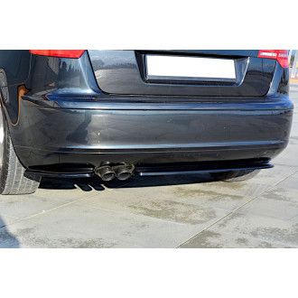 Maxton Design ABS Diffusor Seiten Eerwiterungen Flaps für Audi A3 8P S3|RS3 Vorfacelift schwarz hochglanz
