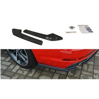 Maxton Design ABS Diffusor Seiten Eerwiterungen Flaps für Audi A4 B9 S4|RS4 S-Line schwarz hochglanz